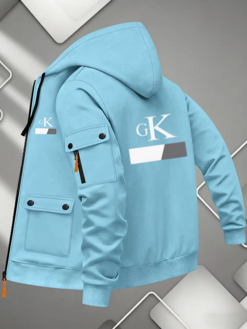 Veste pour homme, à capuche, couleur marine