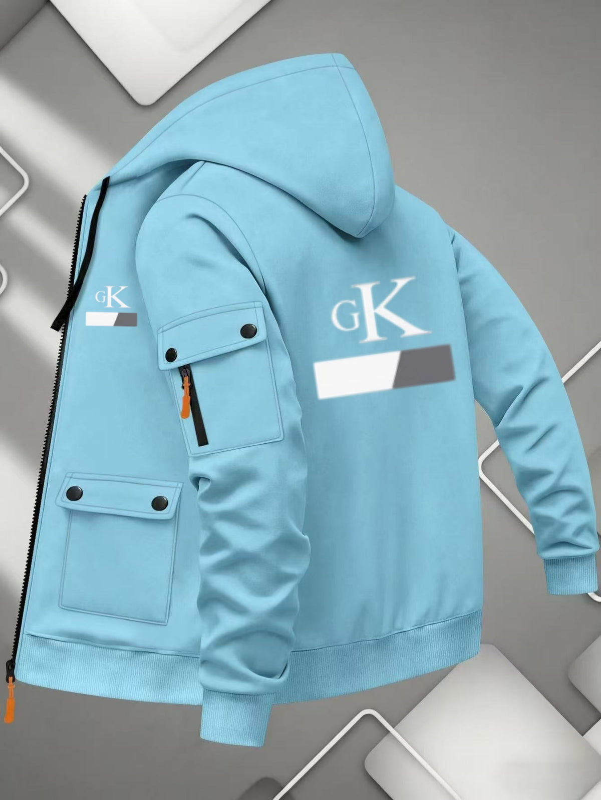 Veste pour homme, à capuche, couleur marine
