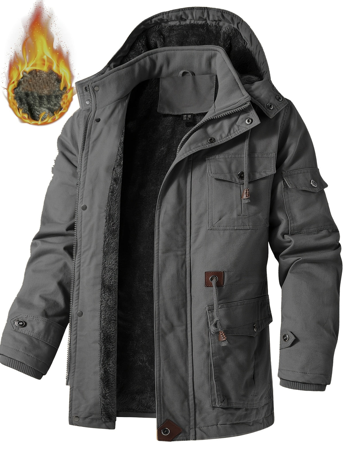 Veste pour homme, polaire, à capuche, vert fougère