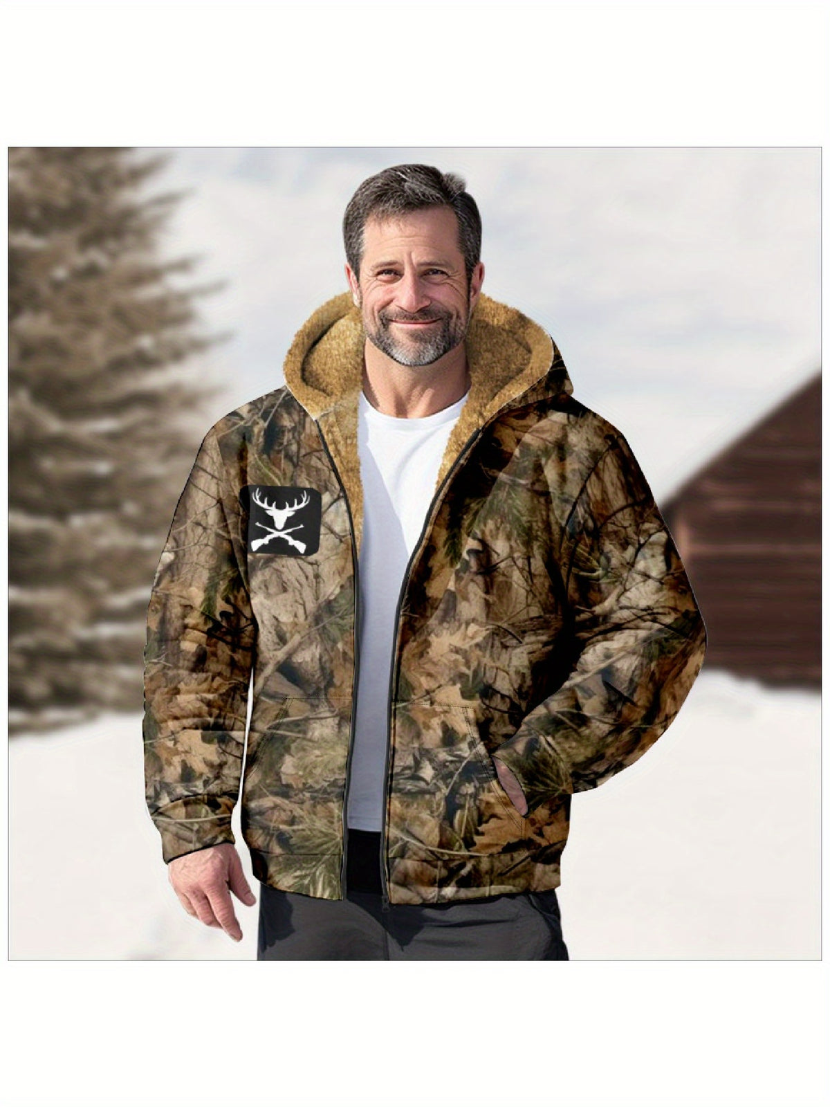 Manteau pour homme, polaire, à capuche