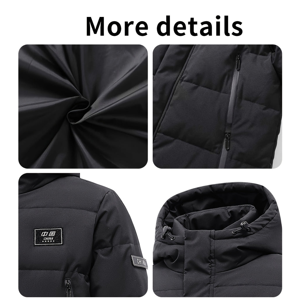 Veste matelassée long pour homme, à capuche