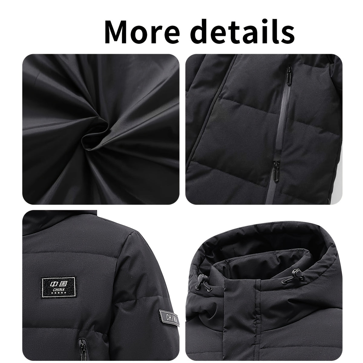 Veste matelassée long pour homme, à capuche