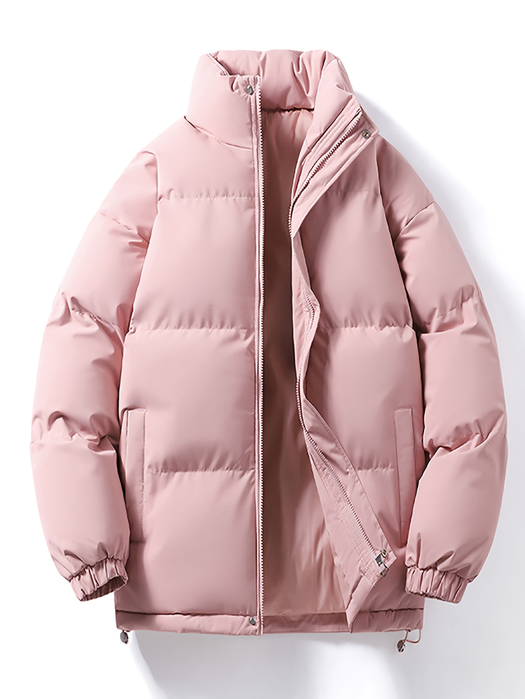 Manteau matelassé pour homme, à col montant, bourgogne