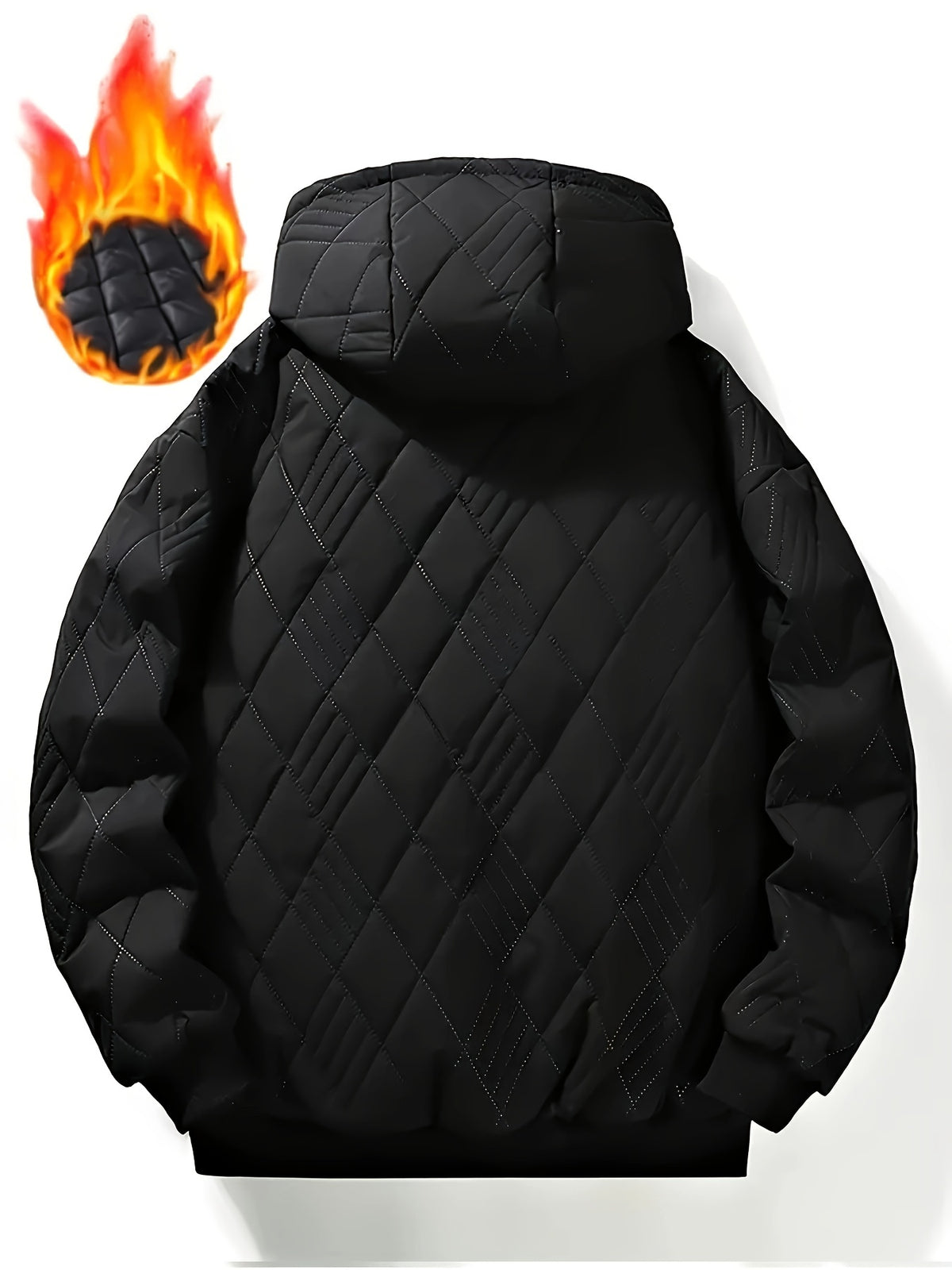 Veste matelassée pour homme, réversible, à capuche, noir