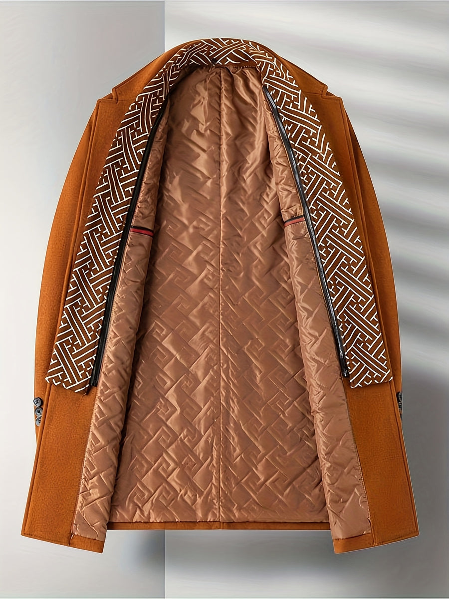 Manteau en laine mi-long, 50 % laine, tweed, détail du vêtement