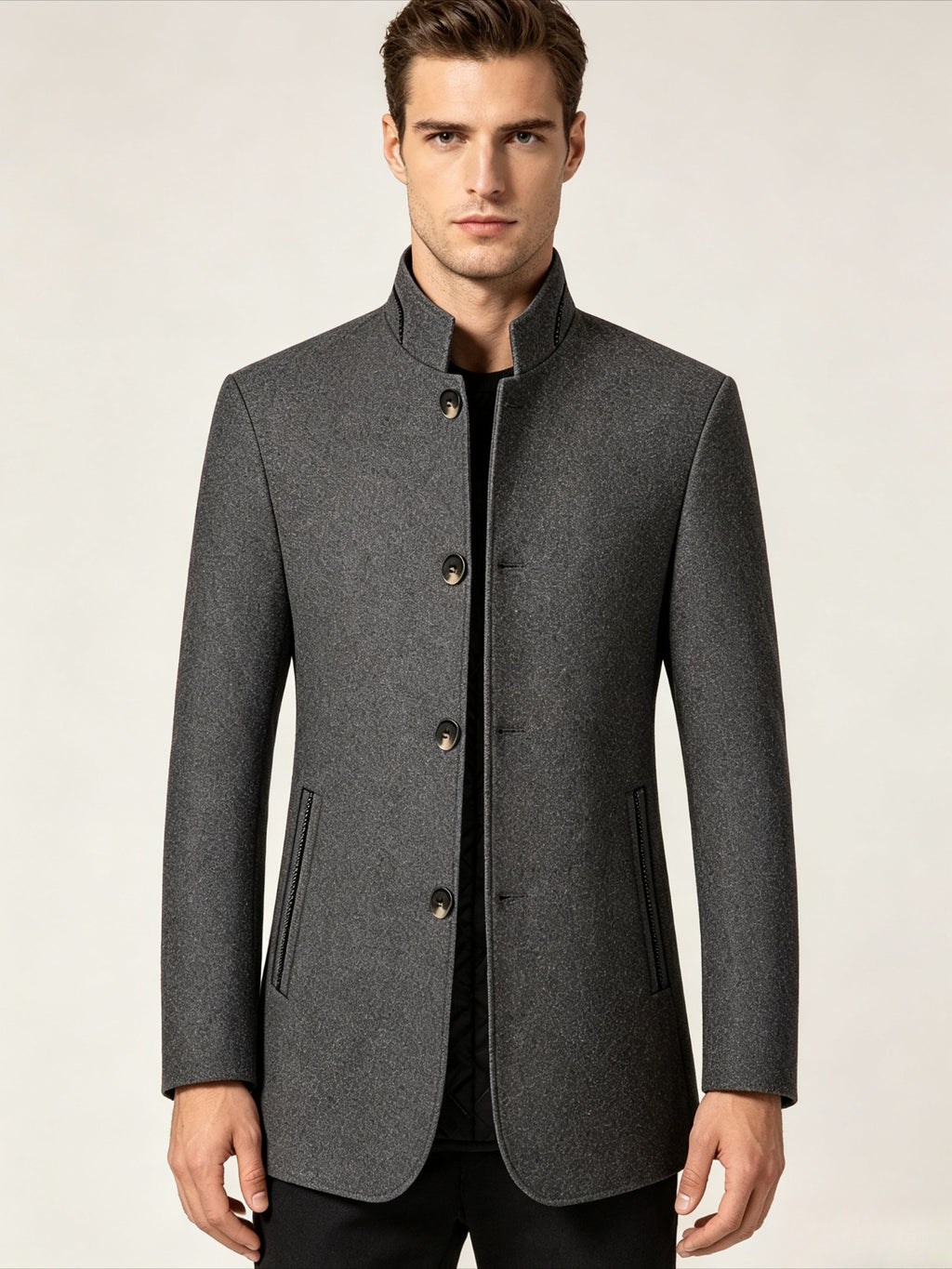 Veste en laine pour homme, 30 % laine, coupe-vent