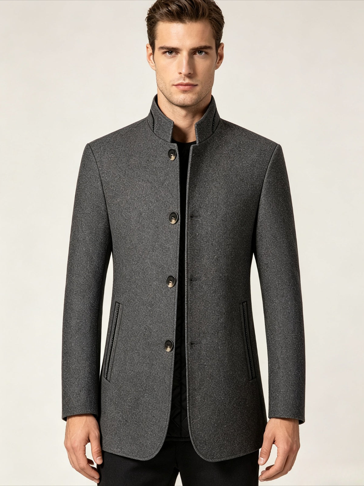 Veste en laine pour homme, 30 % laine, coupe-vent