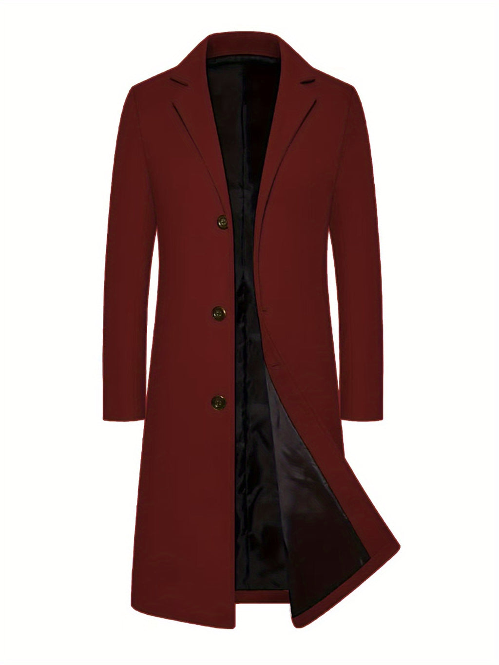 Trench long pour homme, à revers