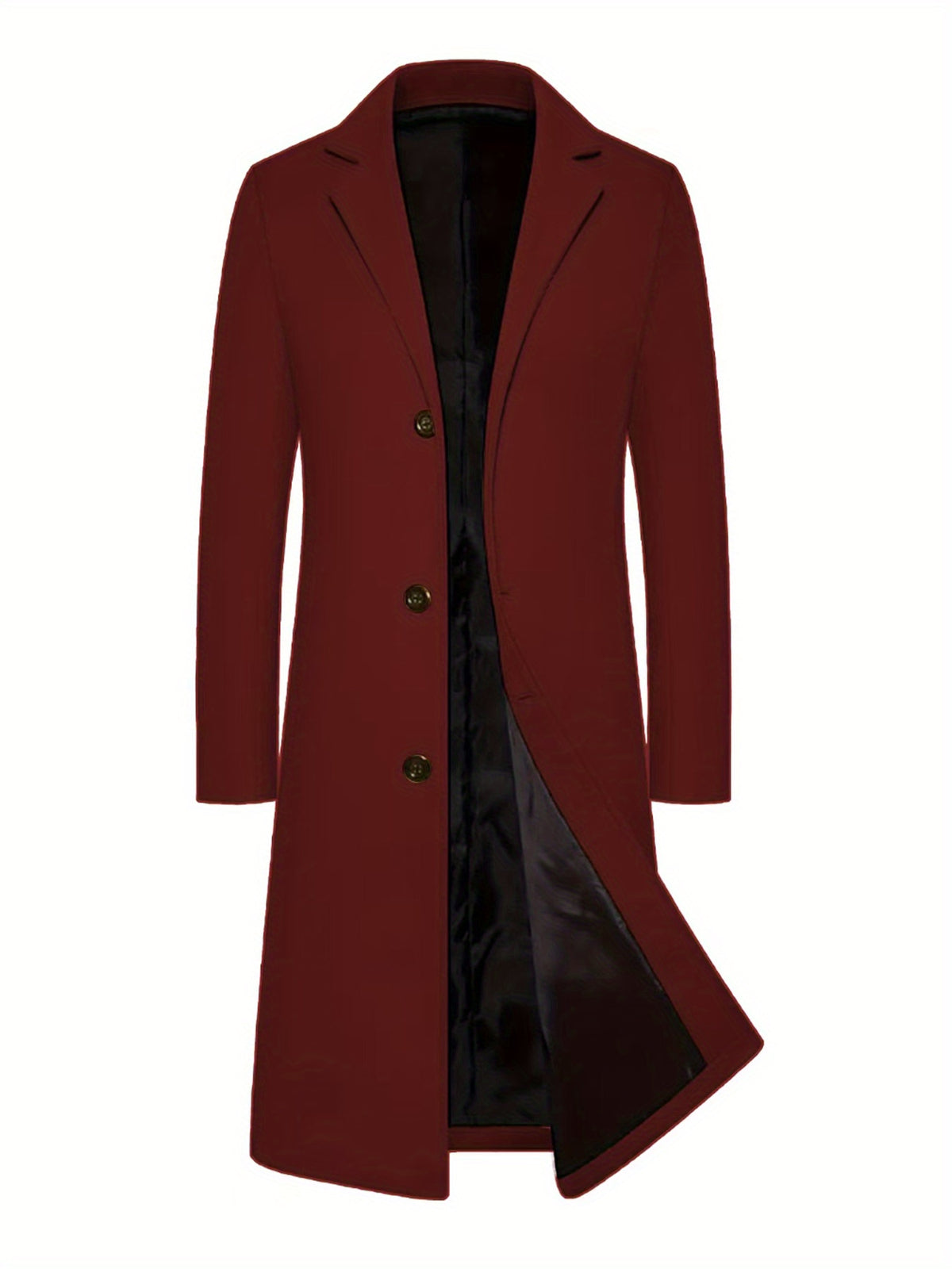 Trench long pour homme, à revers