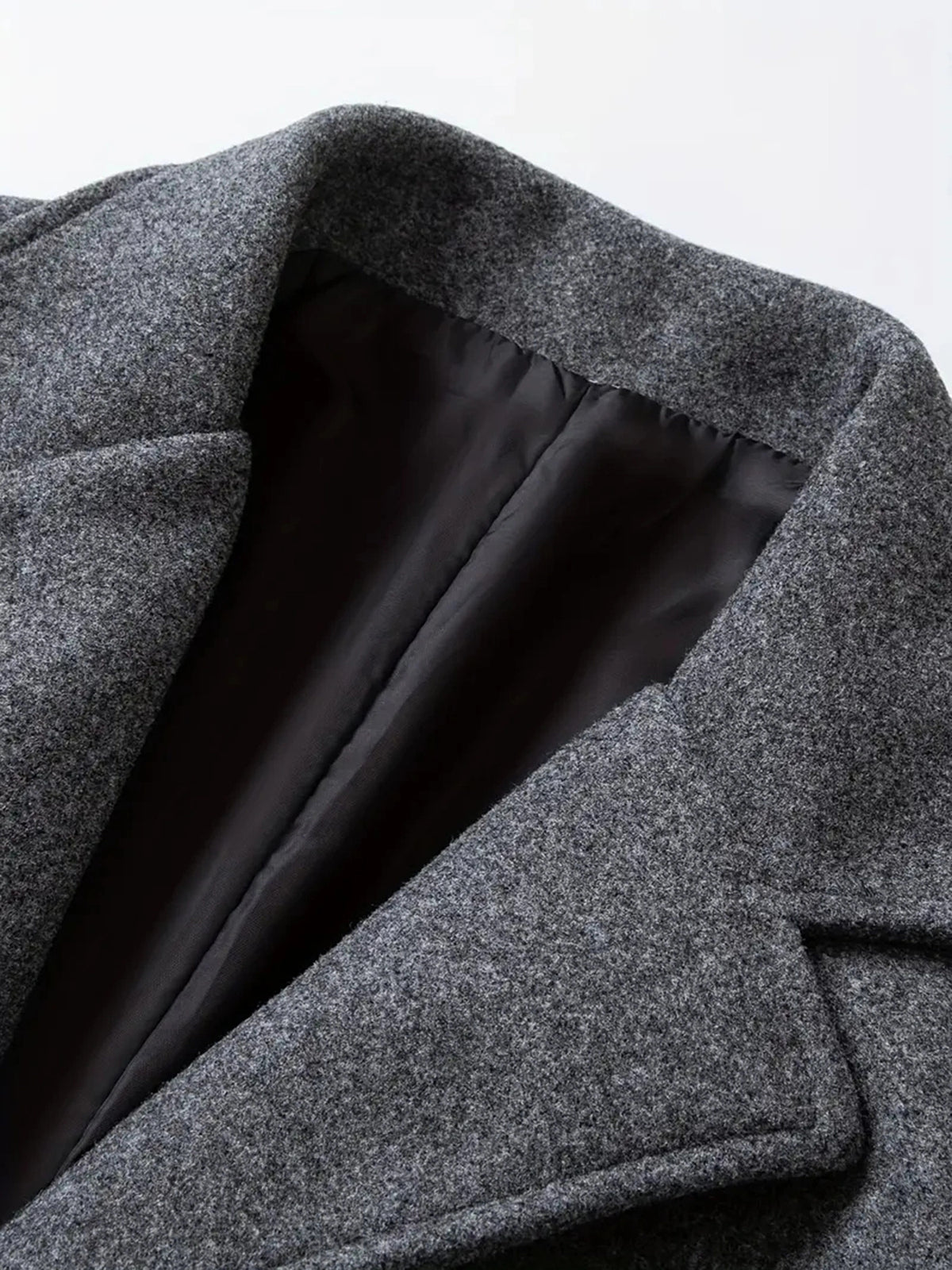Manteau pour homme, à revers, gris clair