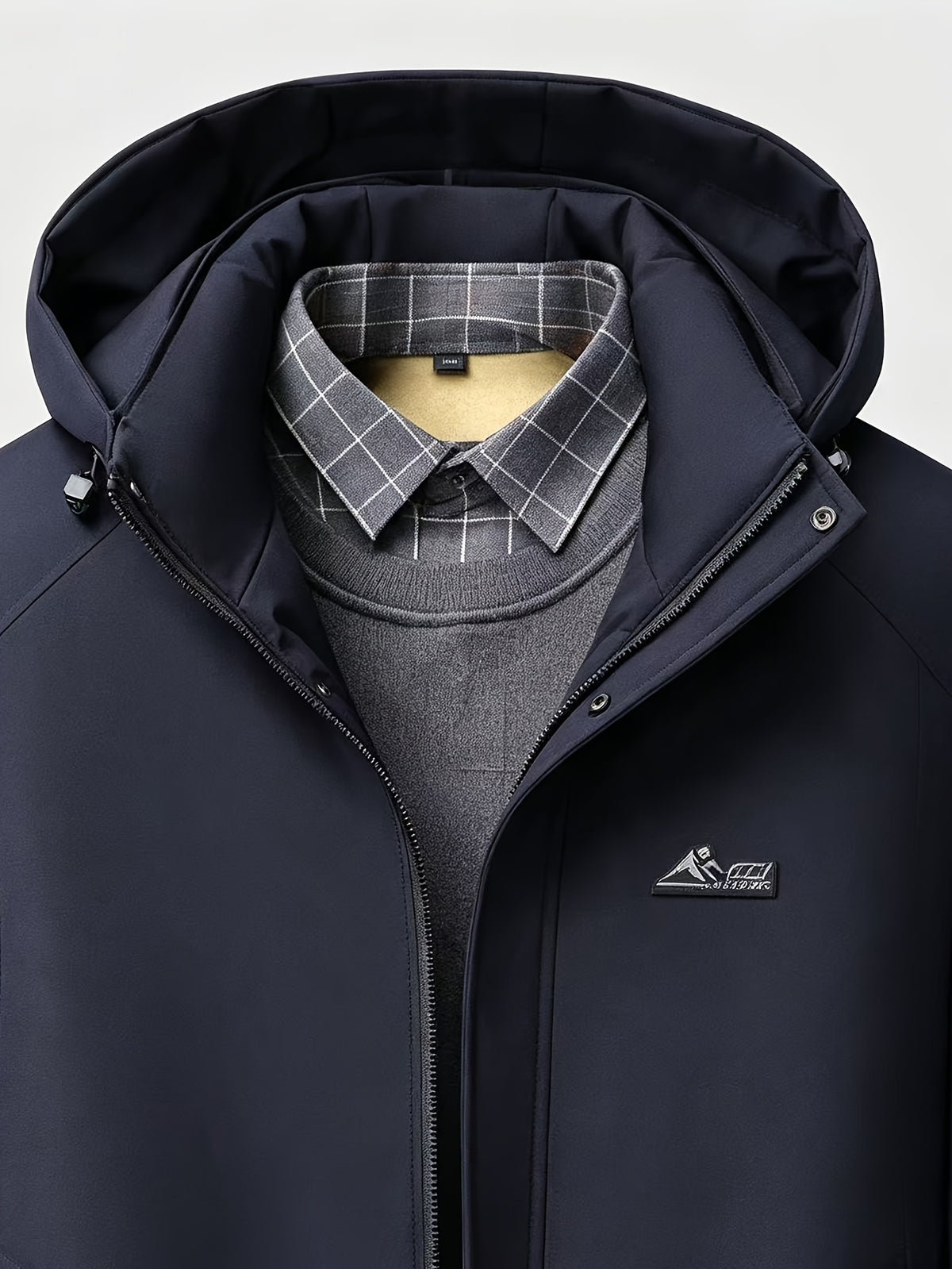 Manteau long pour homme, à capuche, café