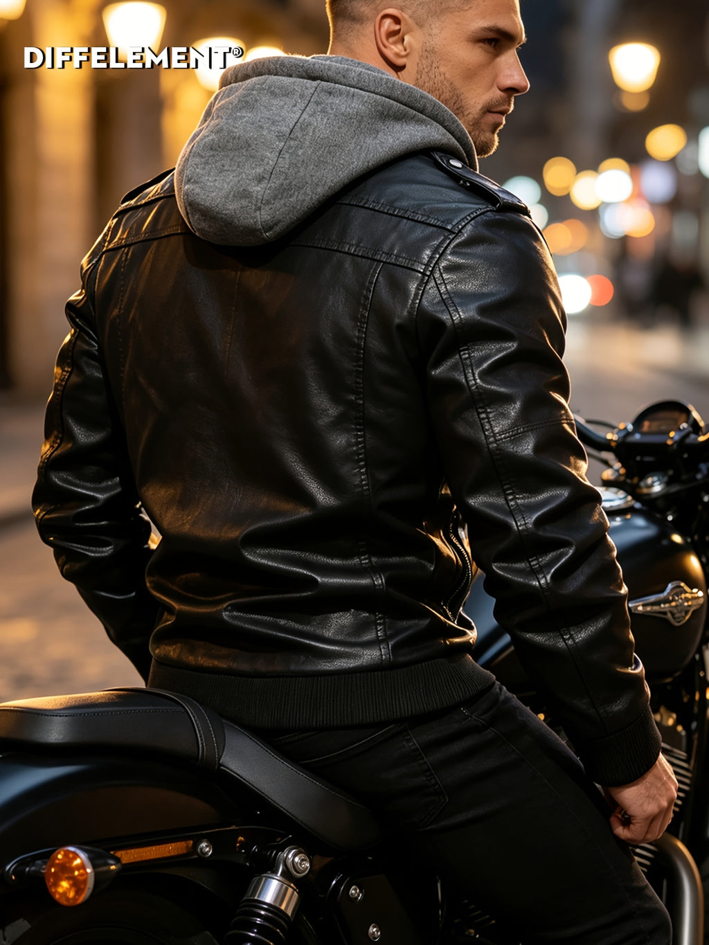 Veste pour homme, coupe-vent, à capuche, marron foncé