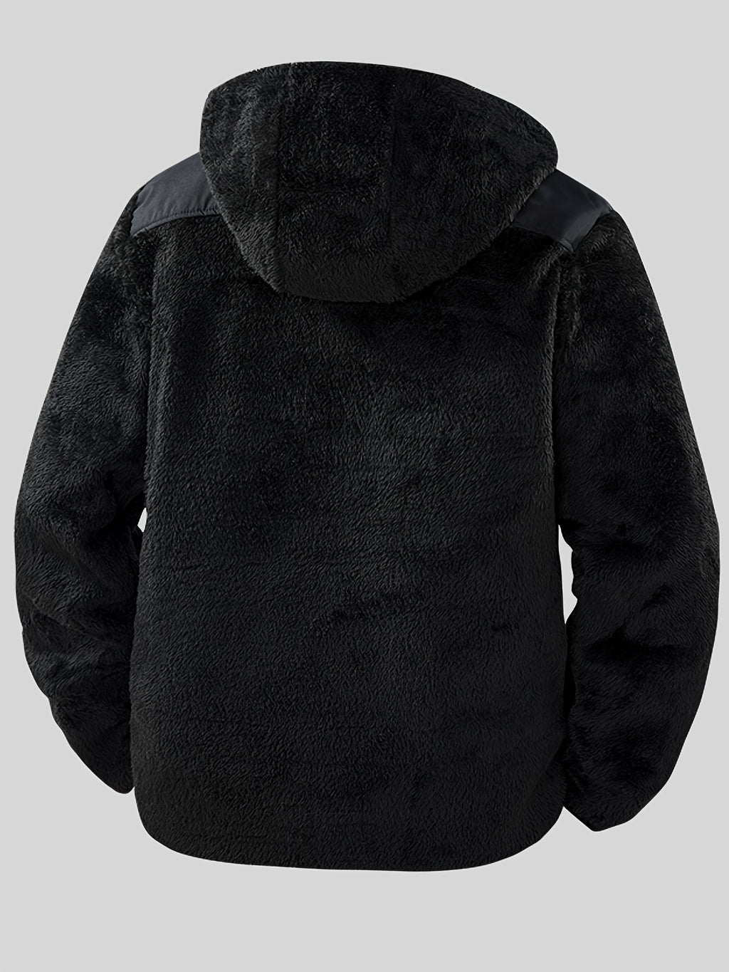 Veste en fausse fourrure pour homme, à capuche, kaki