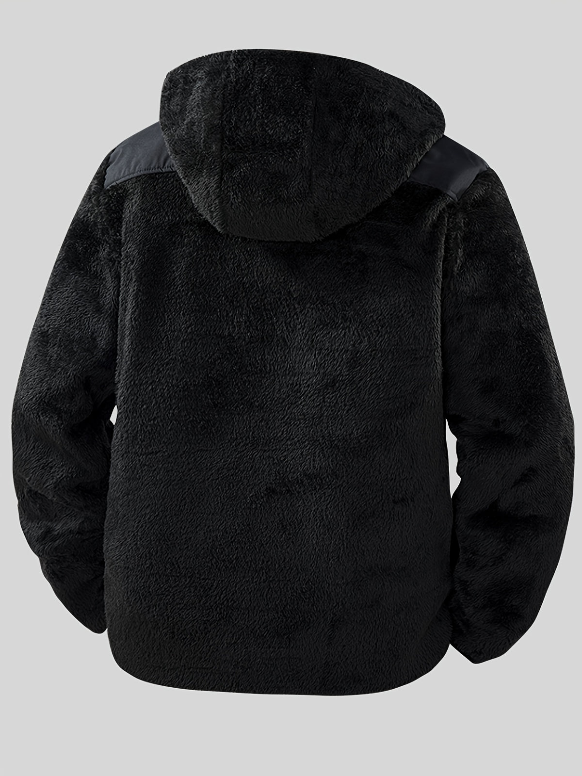 Veste en fausse fourrure pour homme, à capuche, kaki