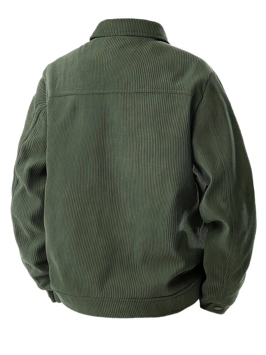 Veste, velours côtelé, à revers, noir, photo 8