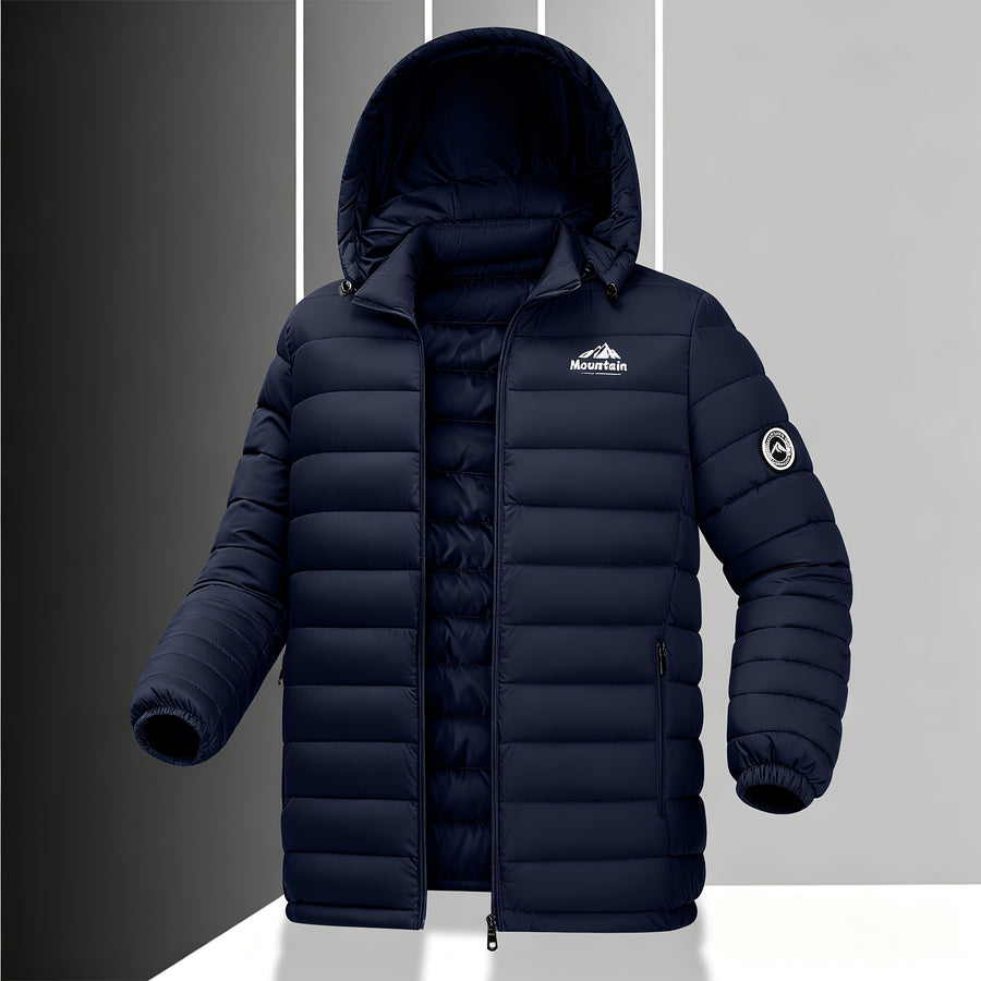 Veste matelassée, imperméable, à capuche, détail du vêtement