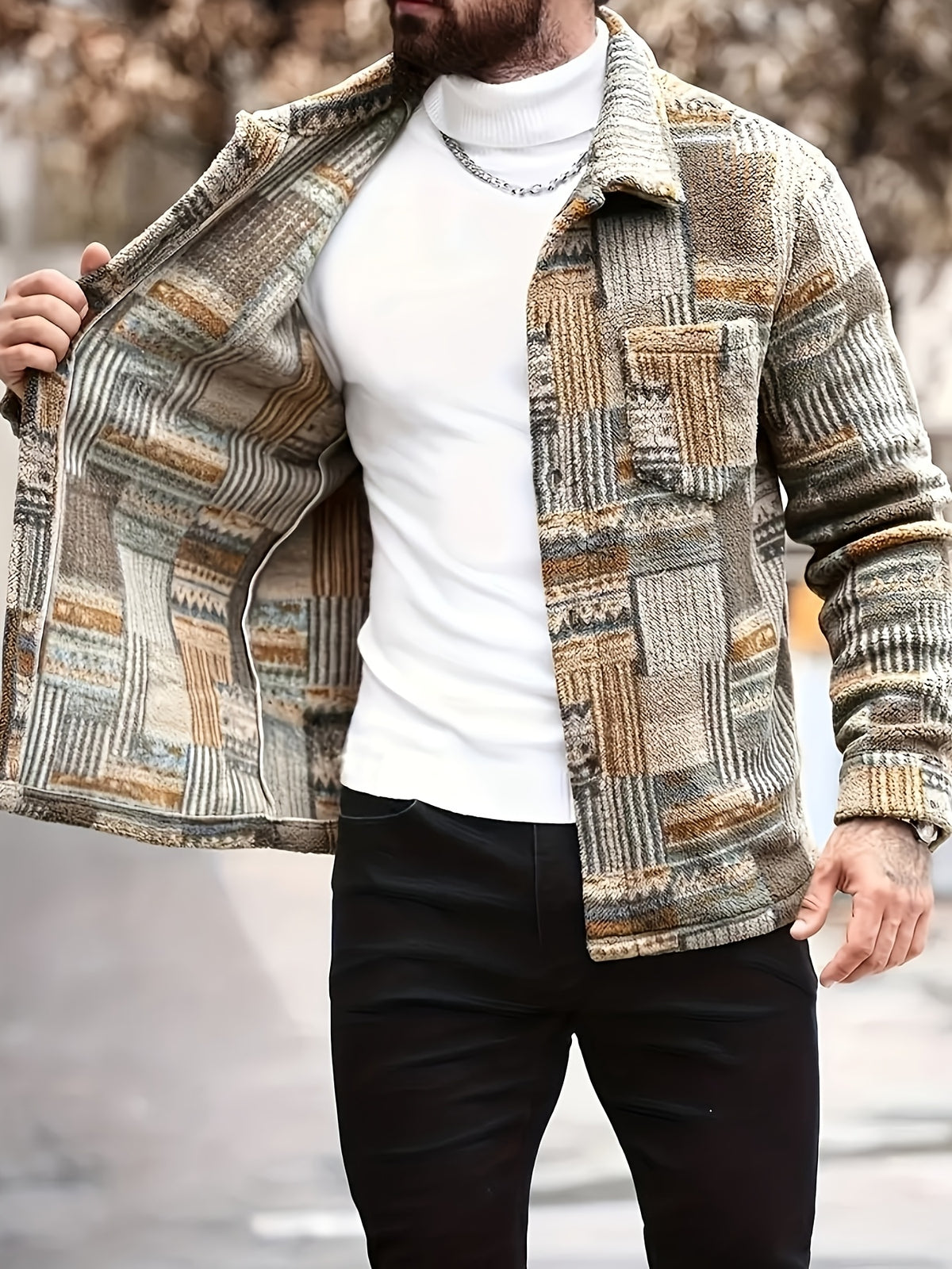Veste pour homme, à revers, modele 4