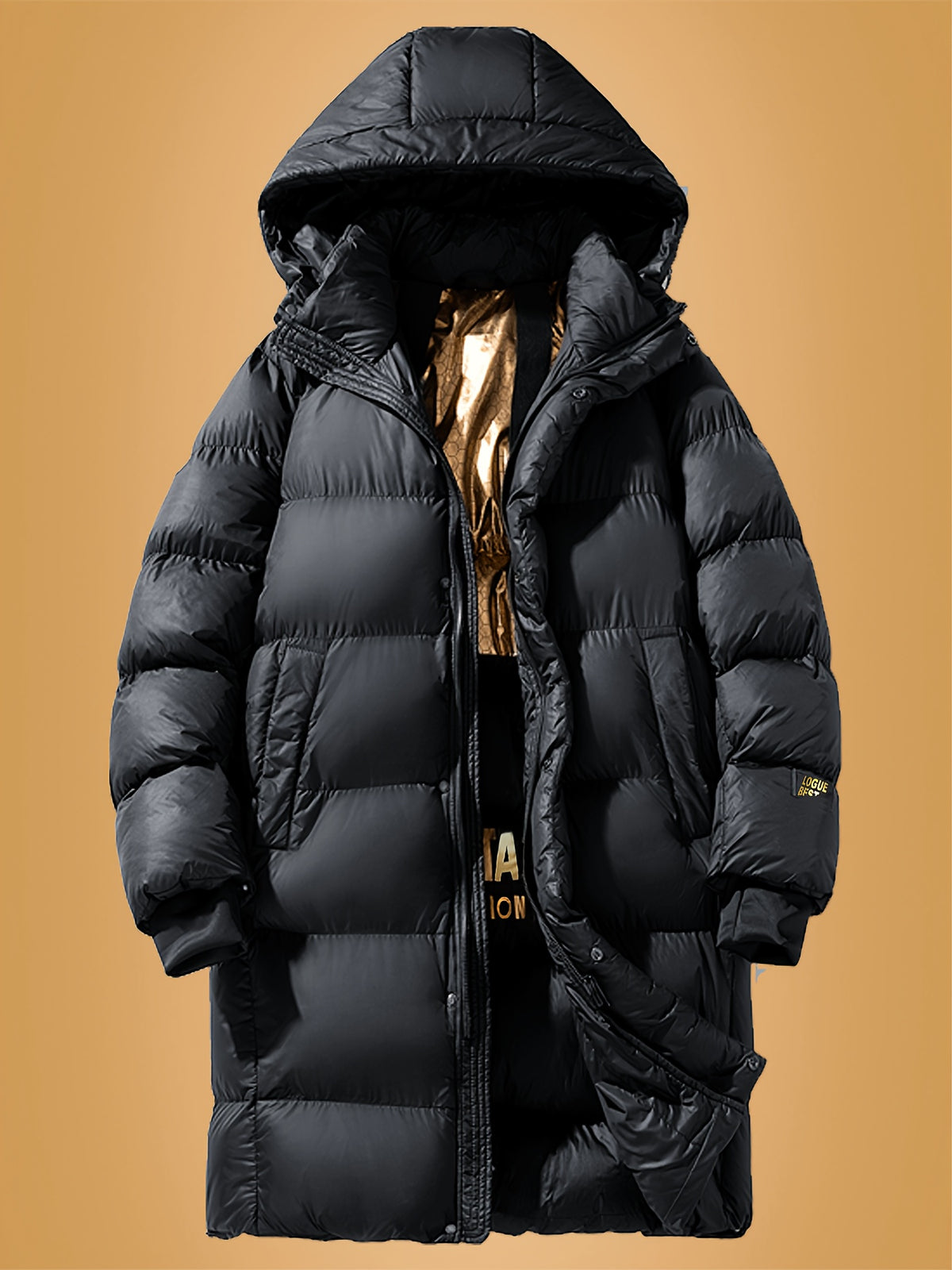 Manteau matelassé pour homme, à capuche, col montant
