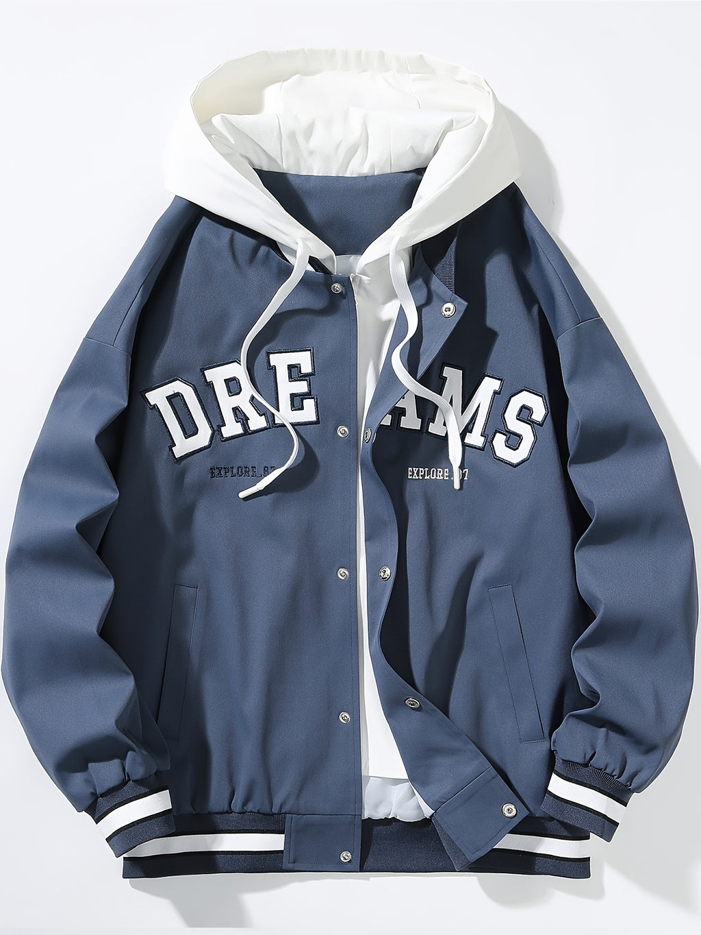 Veste pour homme, coupe-vent, à capuche, blanc
