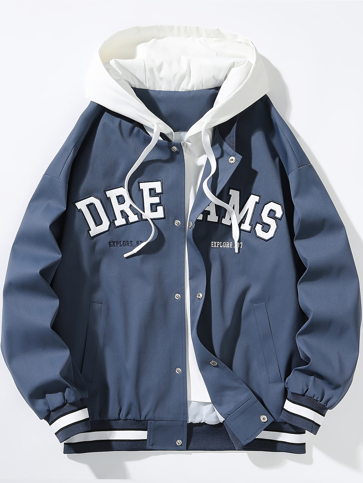 Veste pour homme, coupe-vent, à capuche, blanc