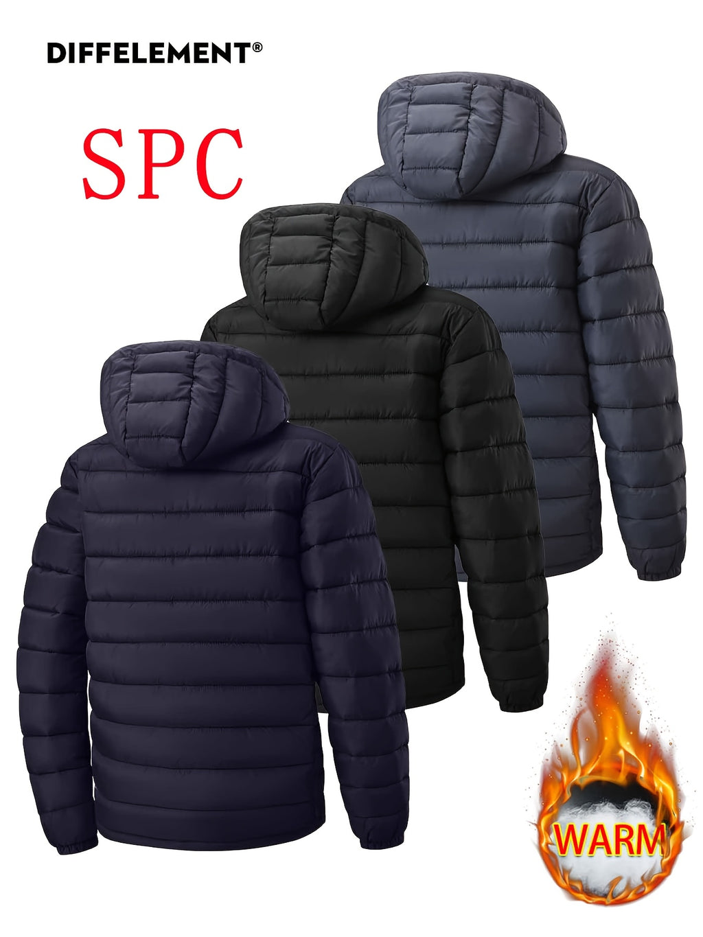 Manteau matelassé pour homme, coupe-vent, à capuche