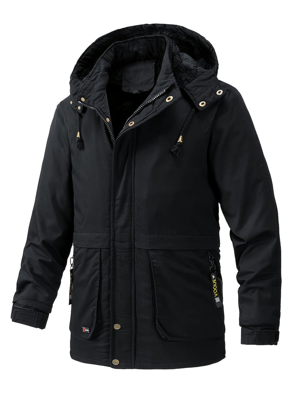 Veste matelassée pour homme, à capuche, black-q