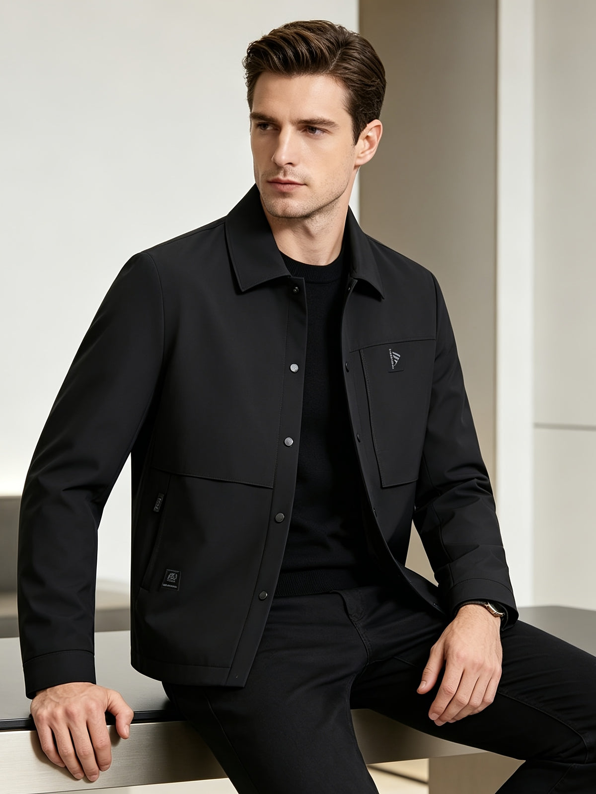 Veste matelassée pour homme, à revers