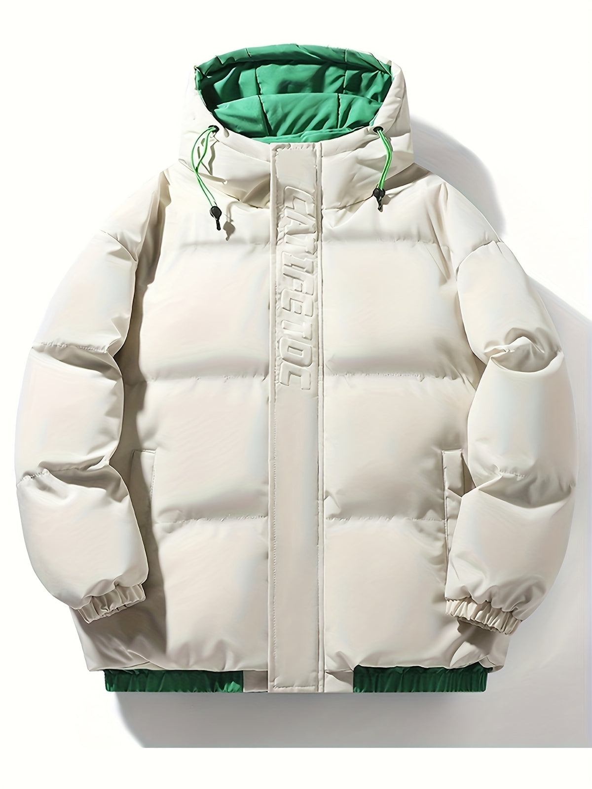 Manteau matelassé pour homme, coupe-vent, à capuche, bleu argile