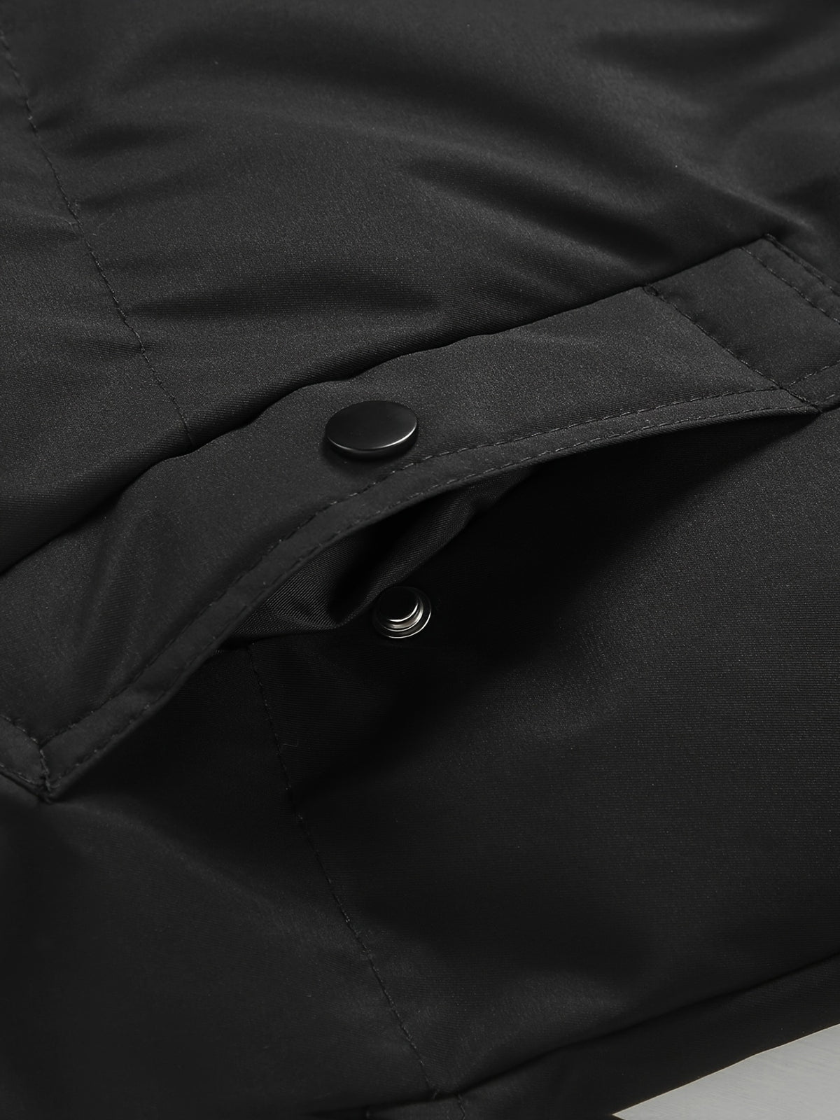 Manteau matelassé pour homme, coupe-vent, à col montant, noir