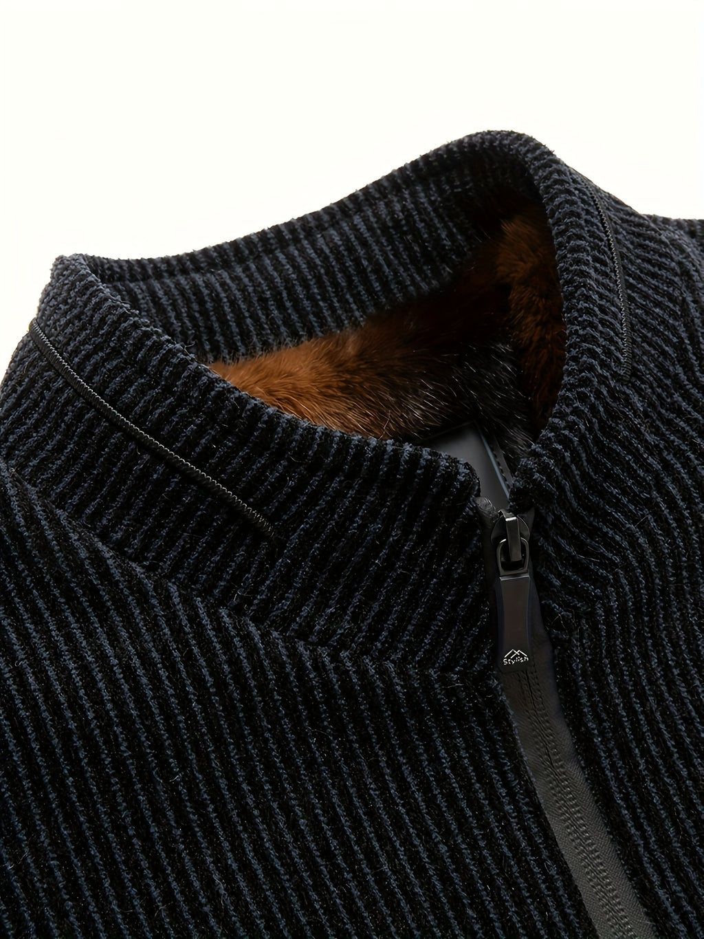 Veste matelassée pour homme, polaire, à col montant