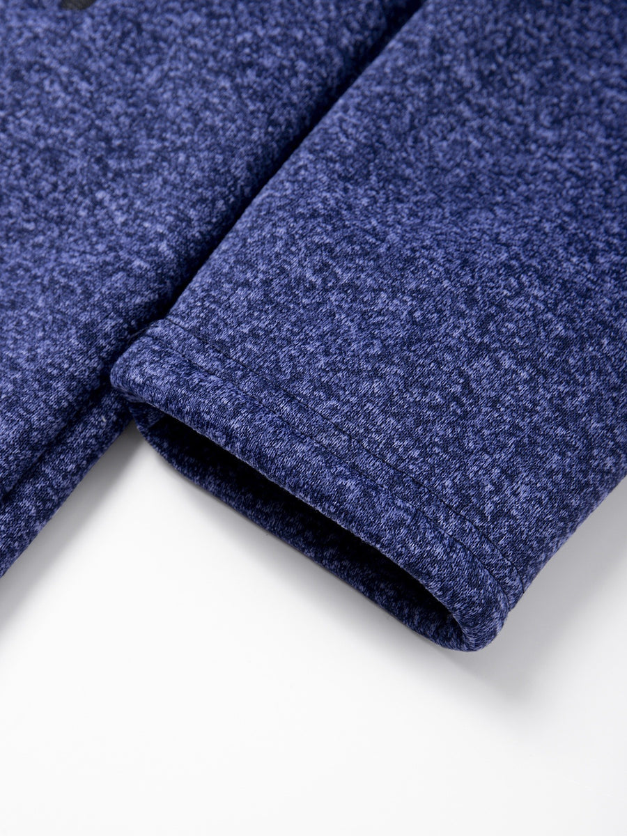 Manteau, polaire, à capuche, gris foncé, détail du vêtement