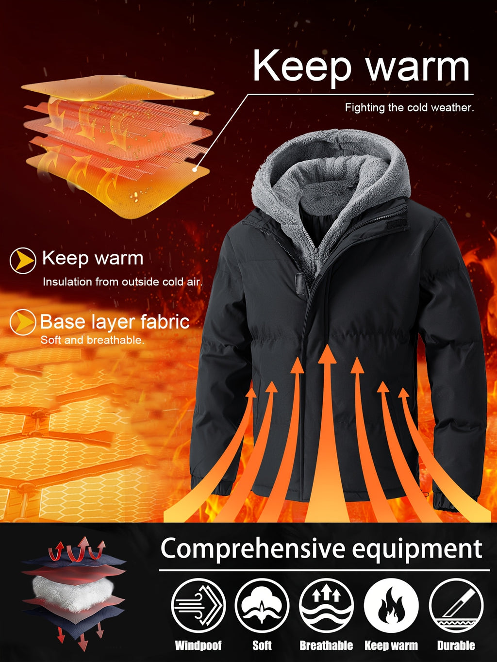 Veste matelassée pour homme, coupe-vent, à capuche, blanc
