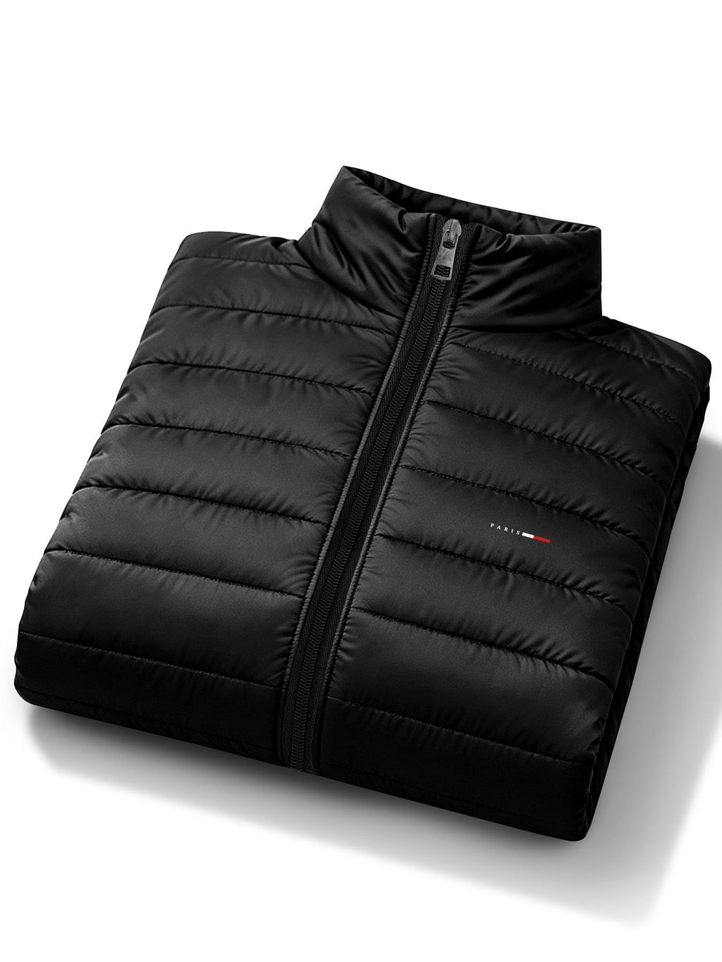 Manteau matelassé pour homme, à rayures, à col montant