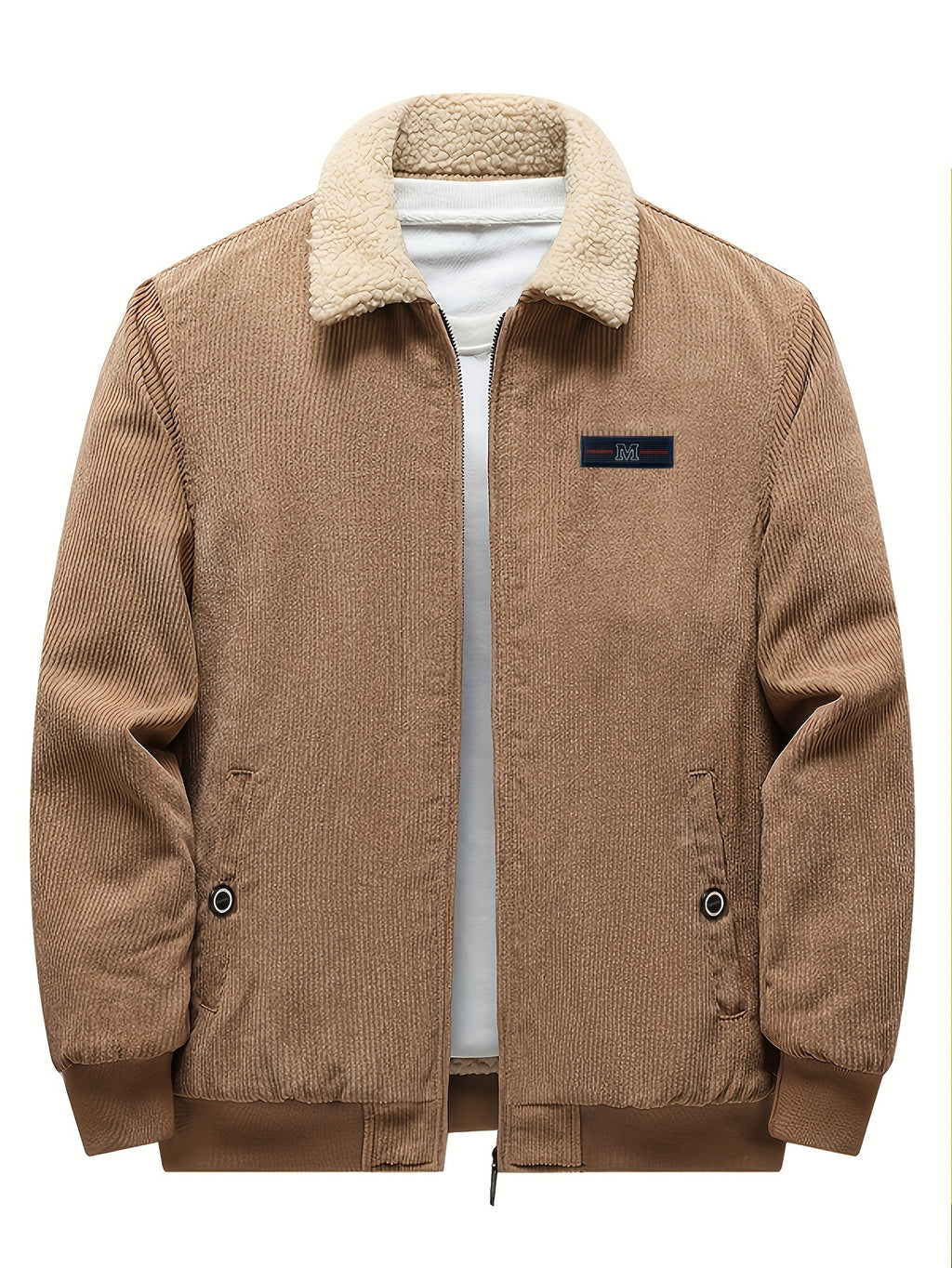 Veste, velours côtelé, à revers, gris, photo 15