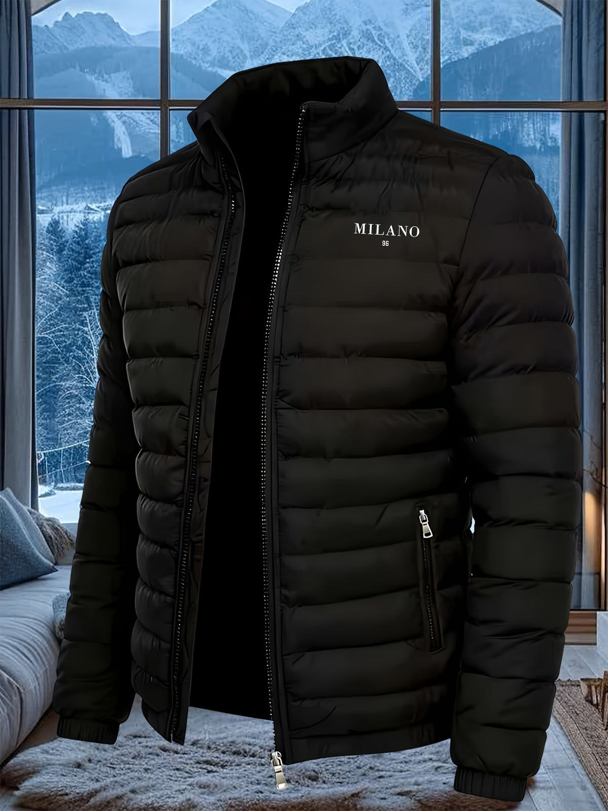 Veste pour homme, à col montant, bleu royal