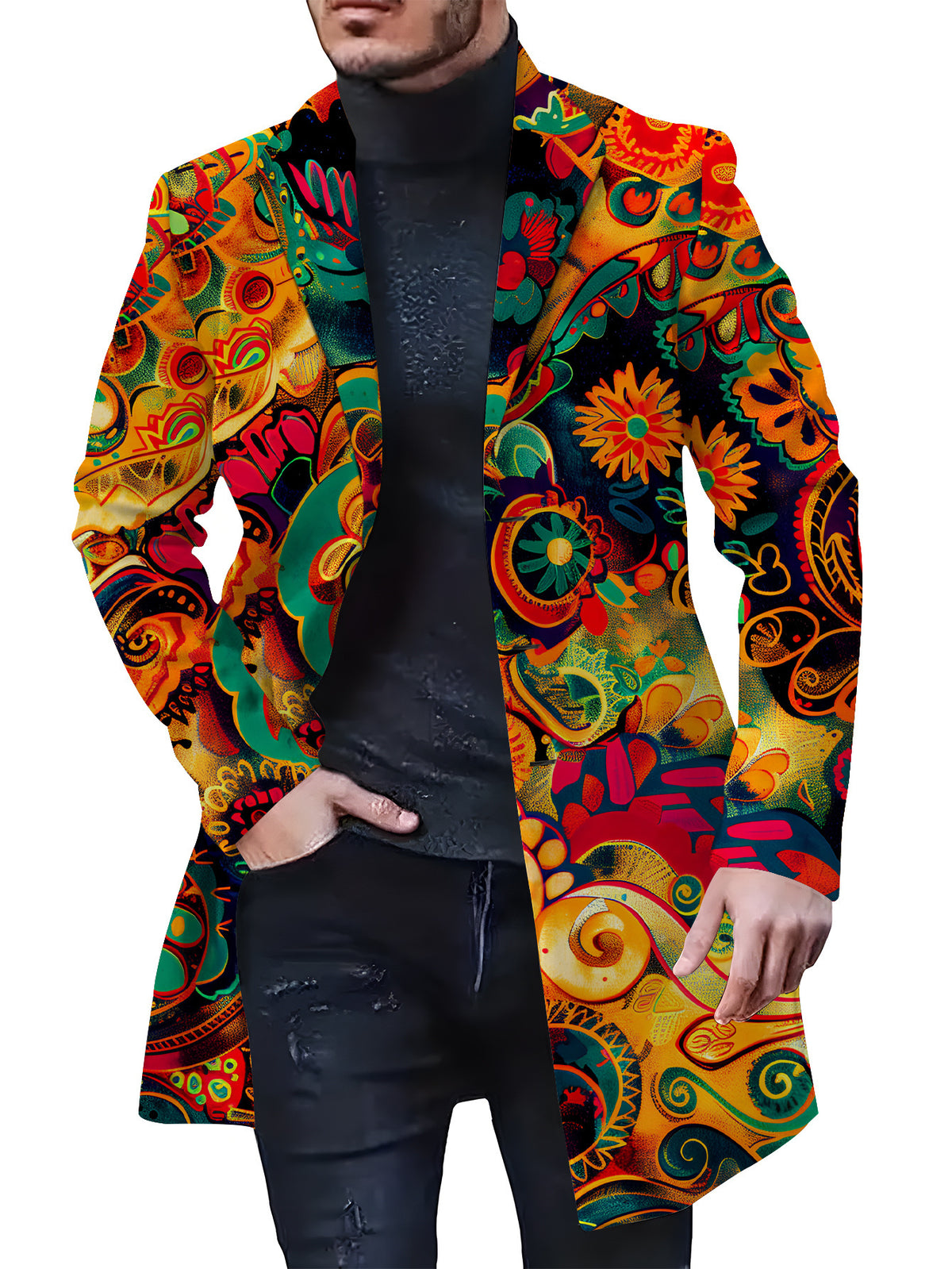 Trench pour homme, grandes tailles, à revers