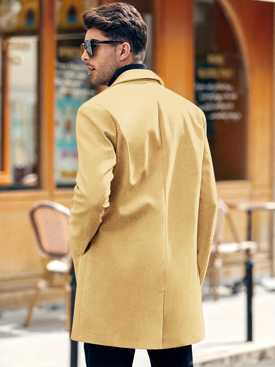 Trench mi-long, à revers, brun jaunâtre, détail du vêtement