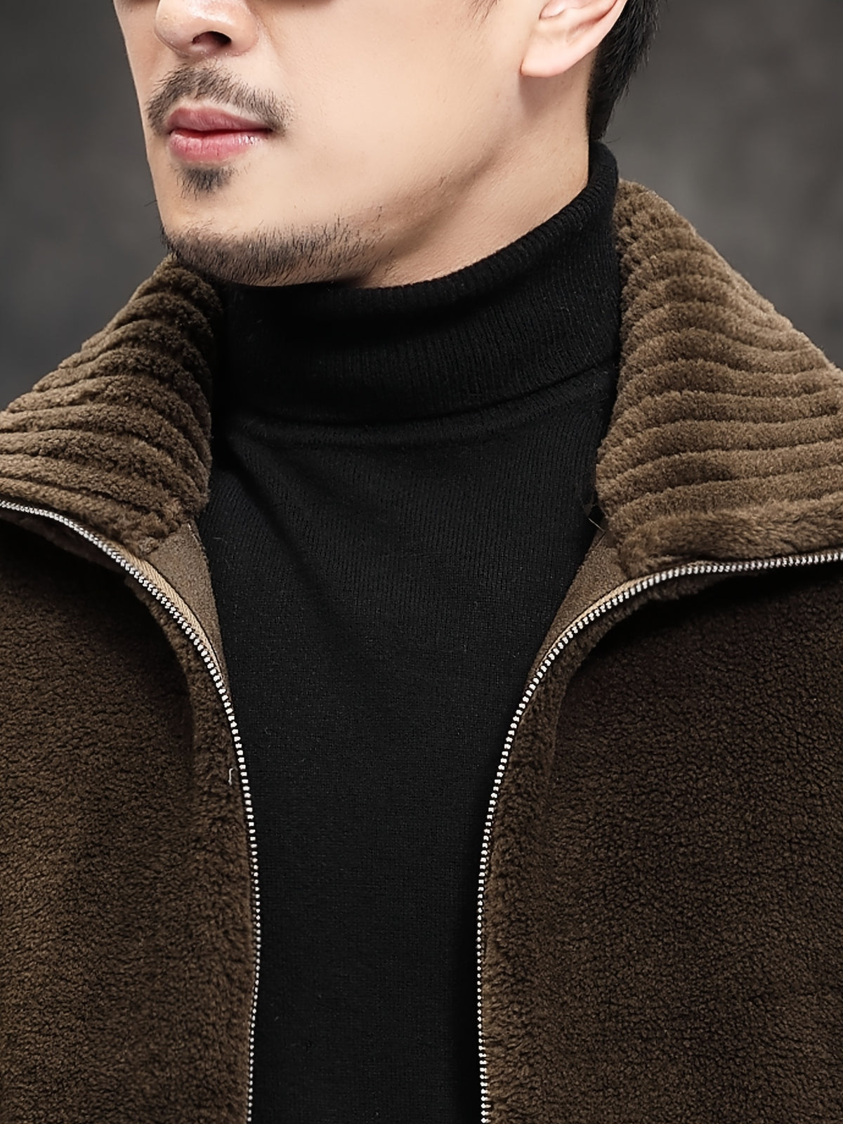 Veste en fausse fourrure pour homme, col montant, cinq coloris