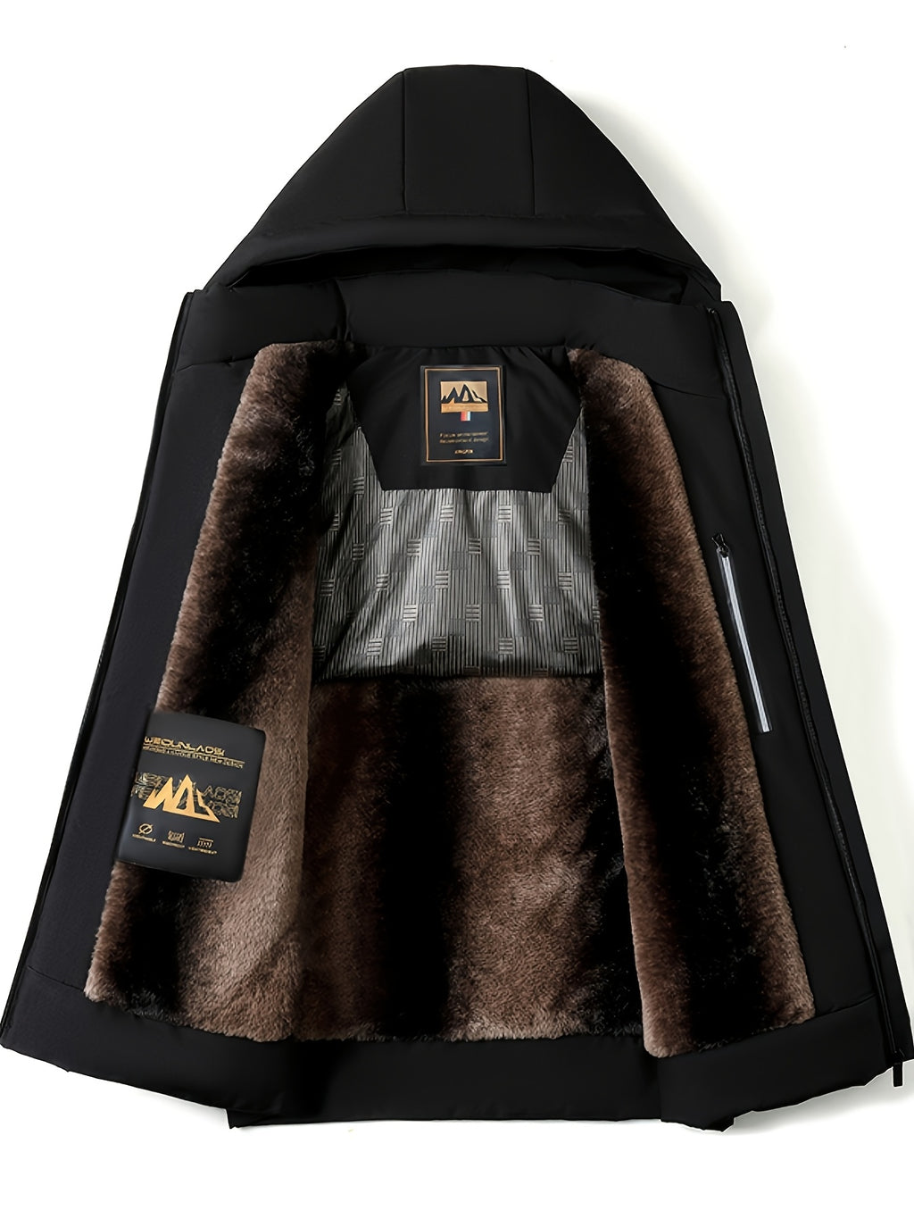 Parka pour homme, coupe-vent, à capuche, noir