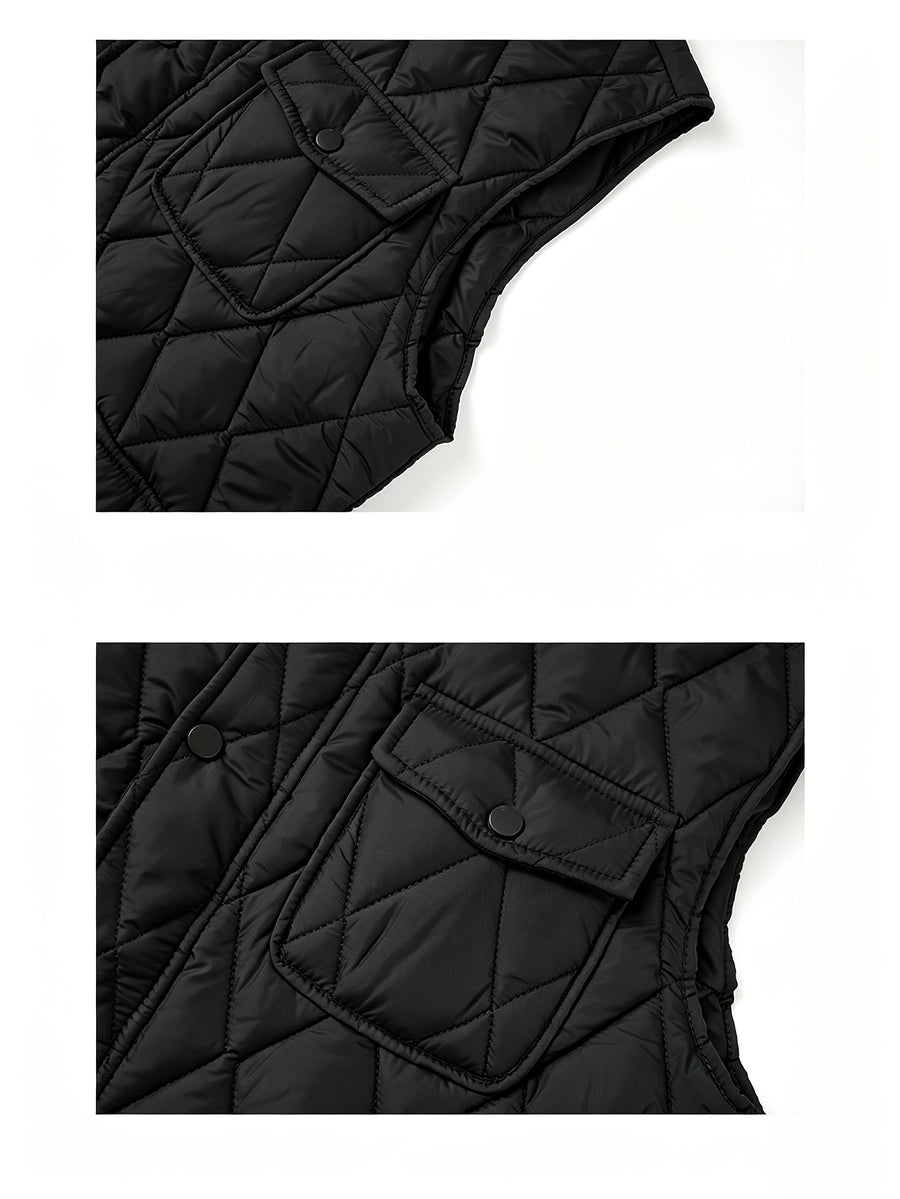 Manteau matelassé, coupe-vent, à revers, vert, photo 8