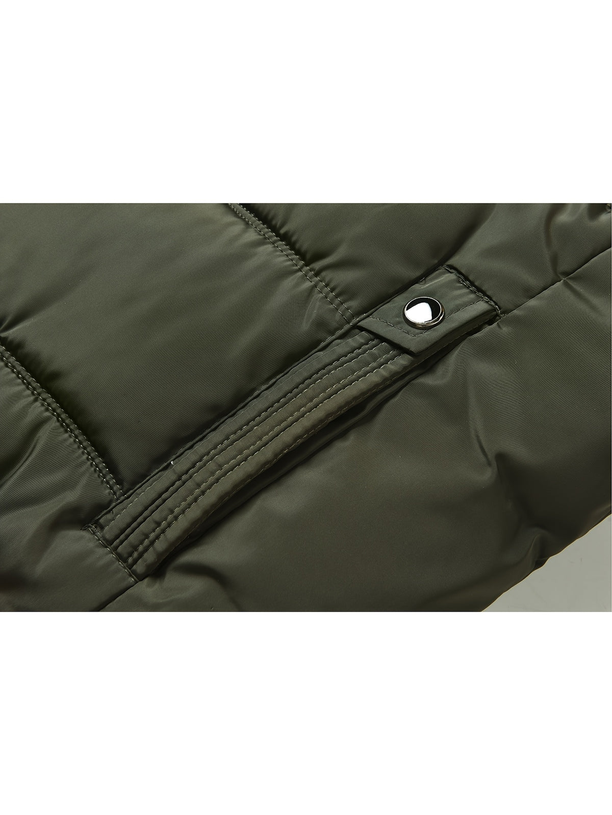 Parka matelassée pour homme, coupe-vent, à capuche, vert militaire
