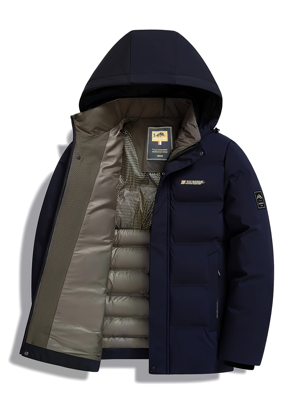 Veste pour homme, capuche amovible, rouge