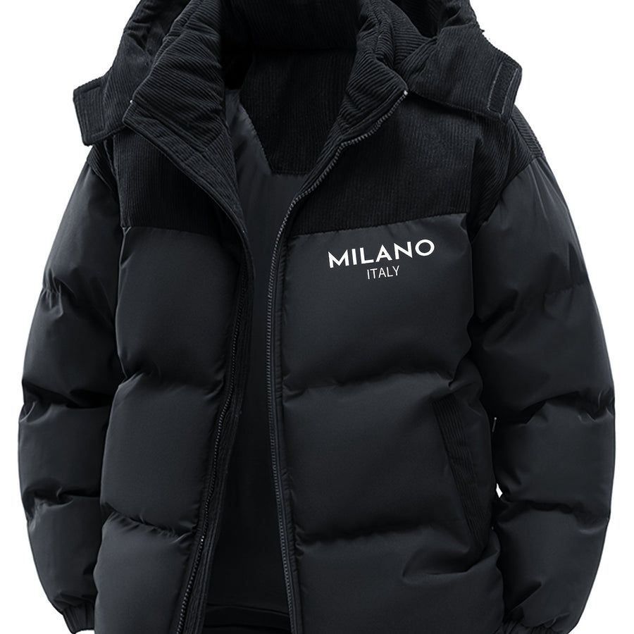 Manteau, à capuche, coloris noir