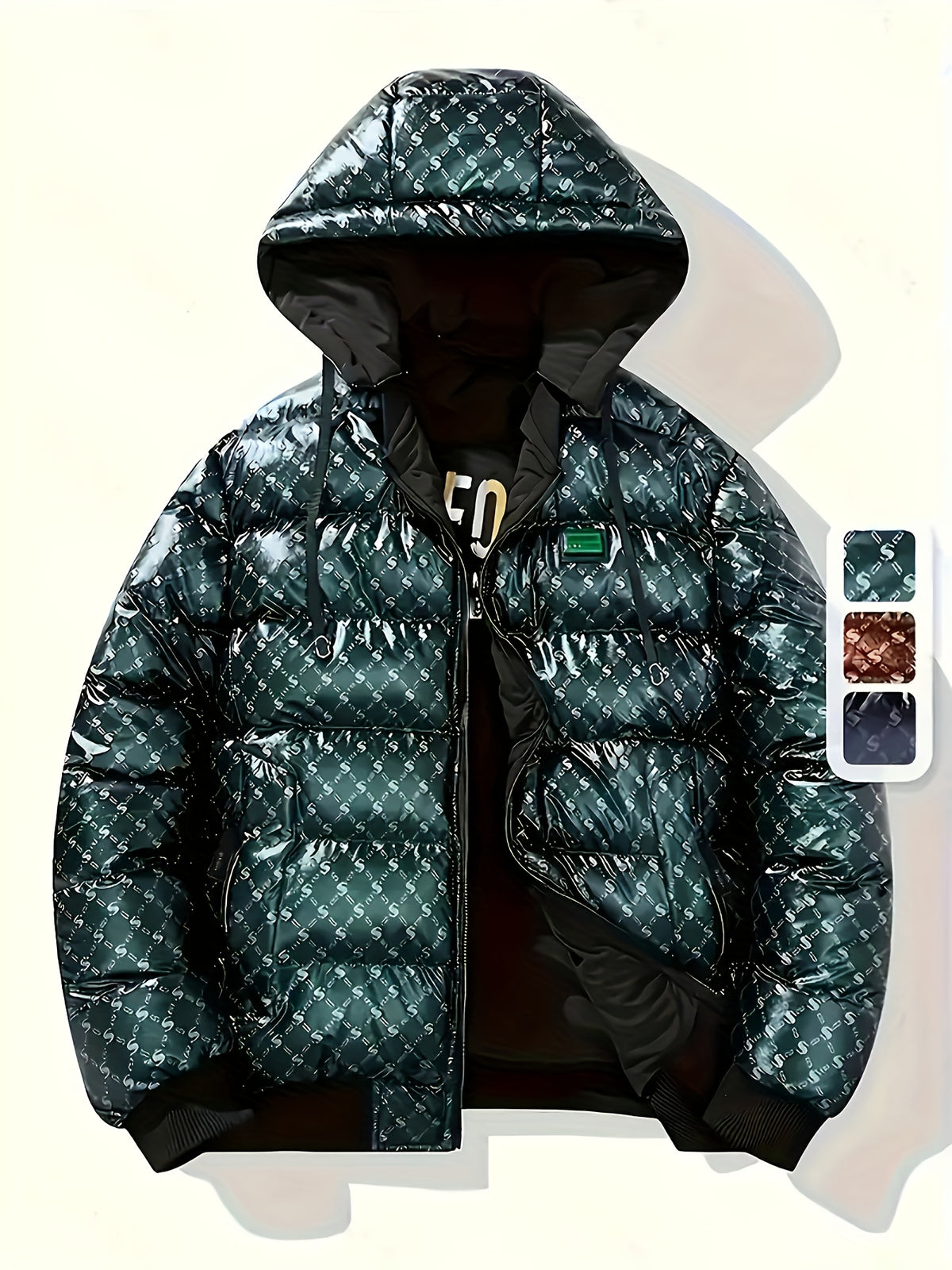 Veste pour homme, coupe-vent, à capuche, vert