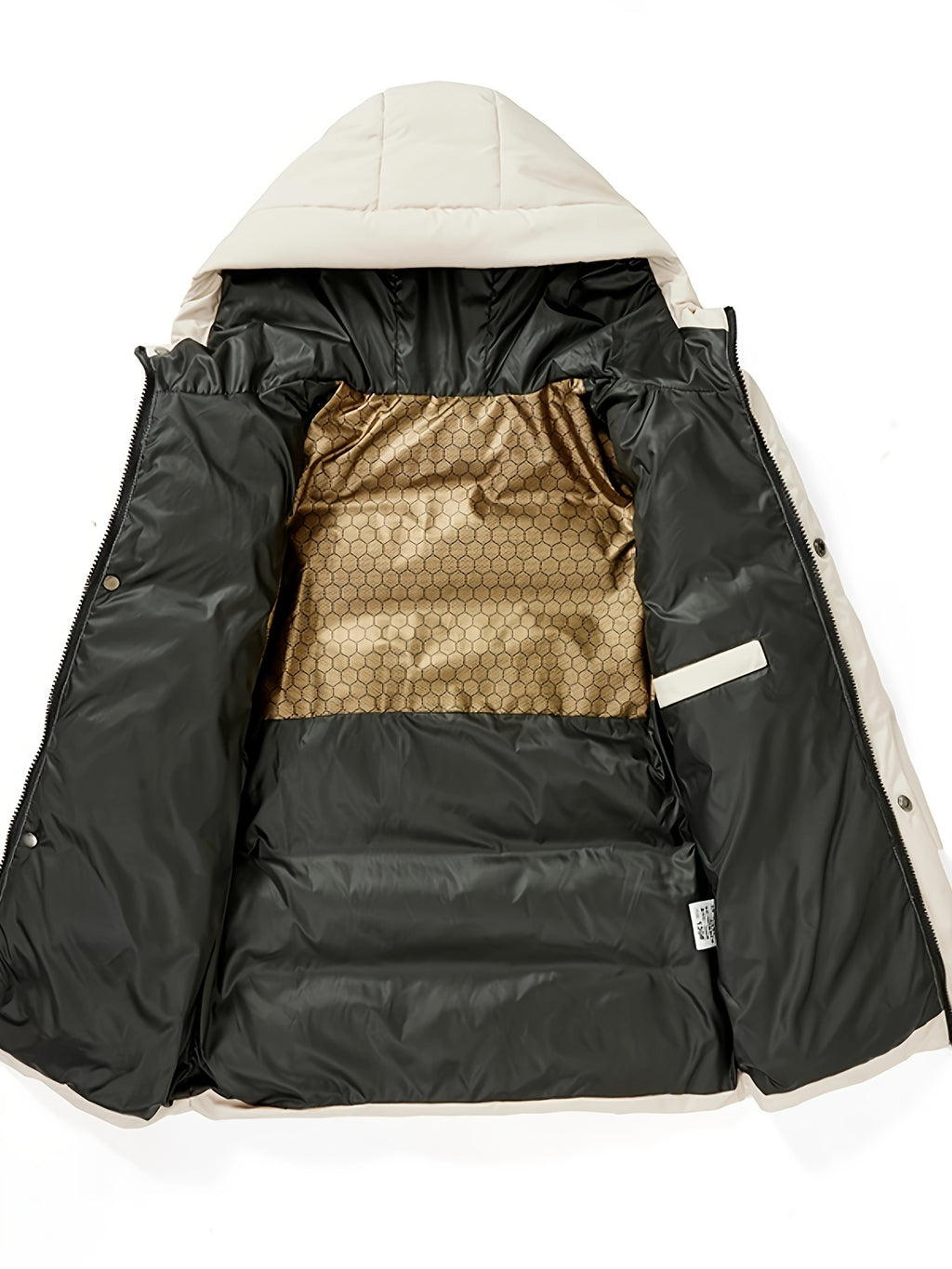 Veste long pour homme, à capuche, beige