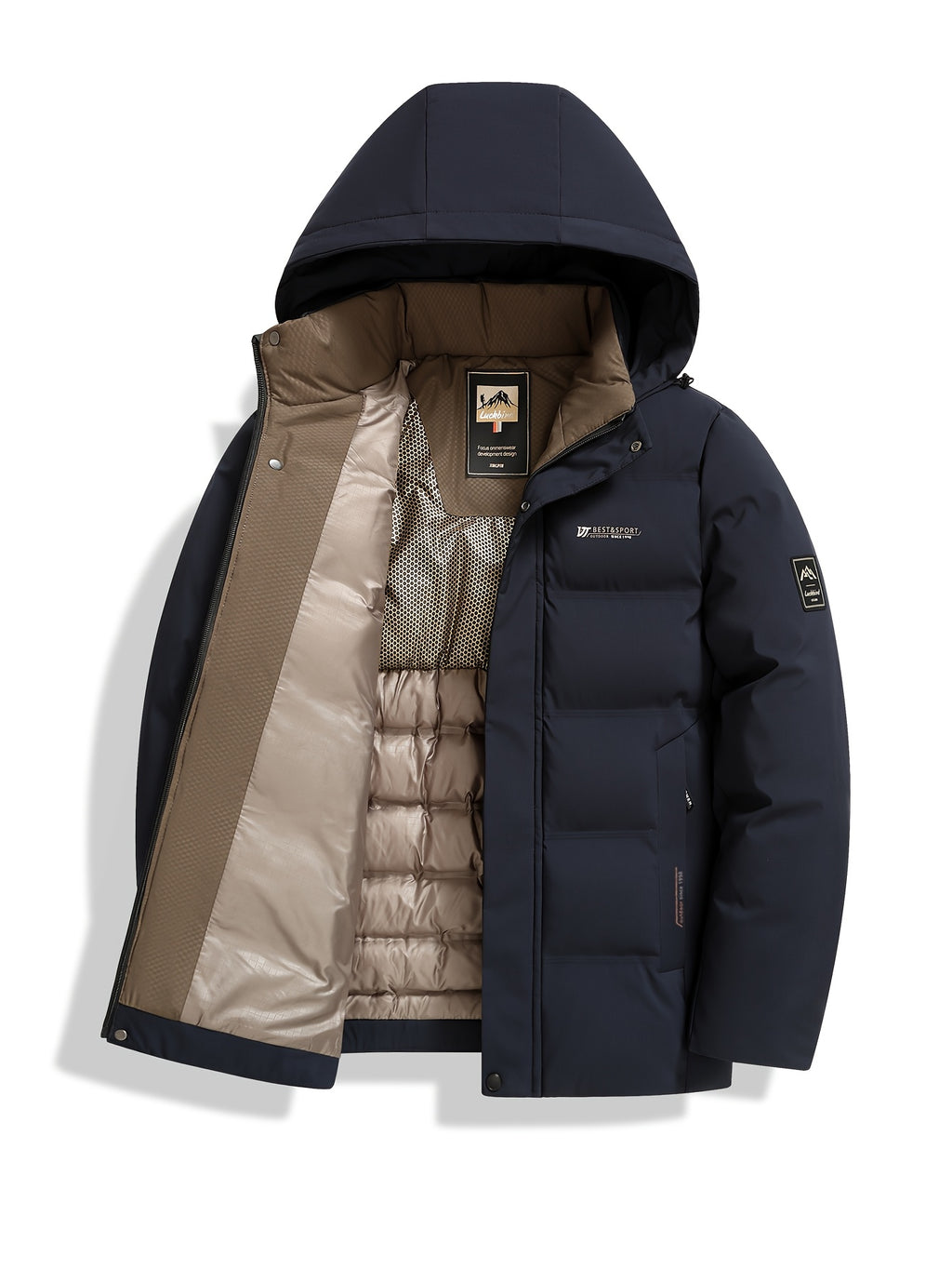 Veste pour homme, coupe-vent, à capuche, rouge