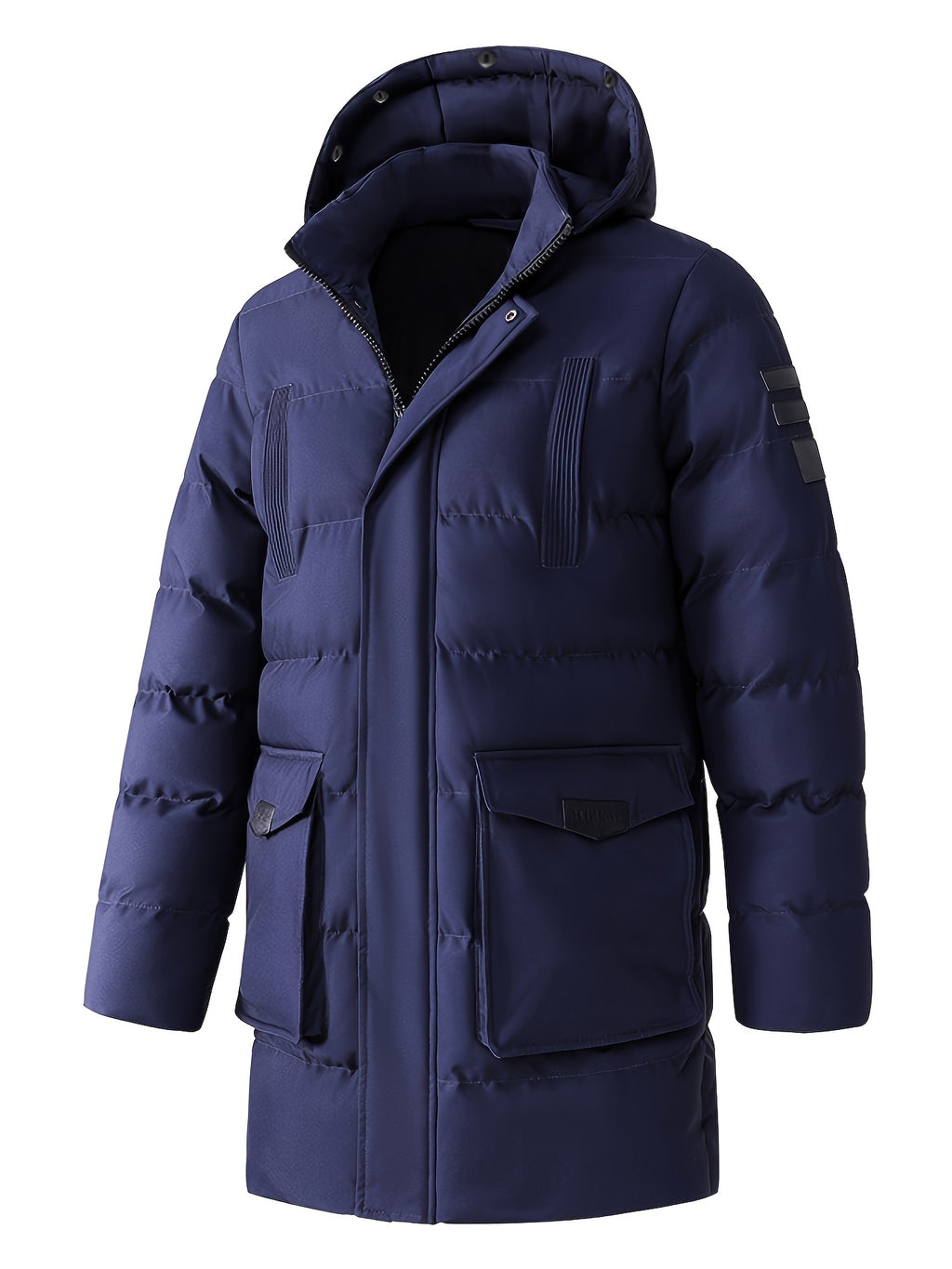 Veste long pour homme, grandes tailles, à capuche