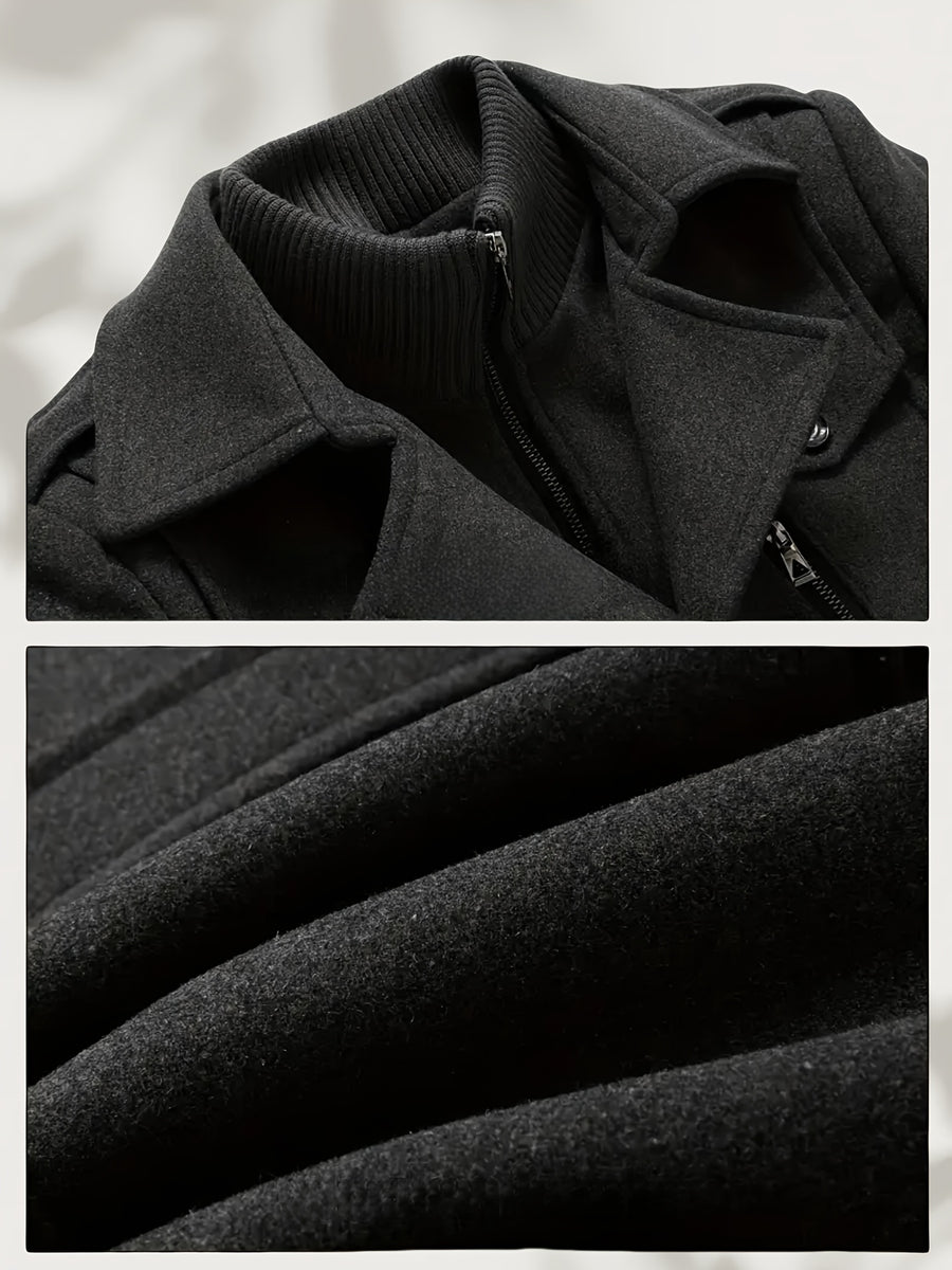 Veste en laine, 30 % laine, tweed, noir, détail du vêtement