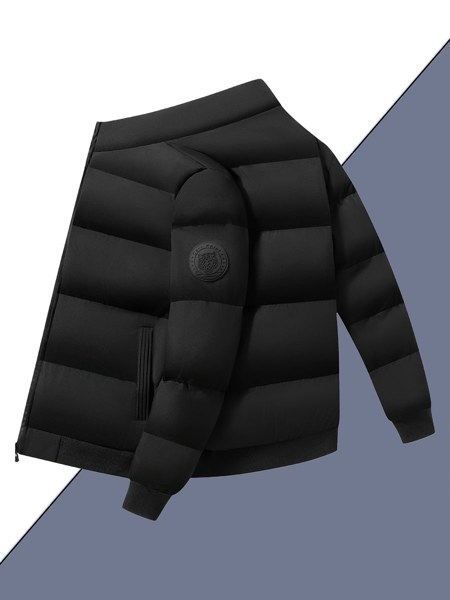 Manteau matelassé, coupe-vent, à col montant, vert fougère