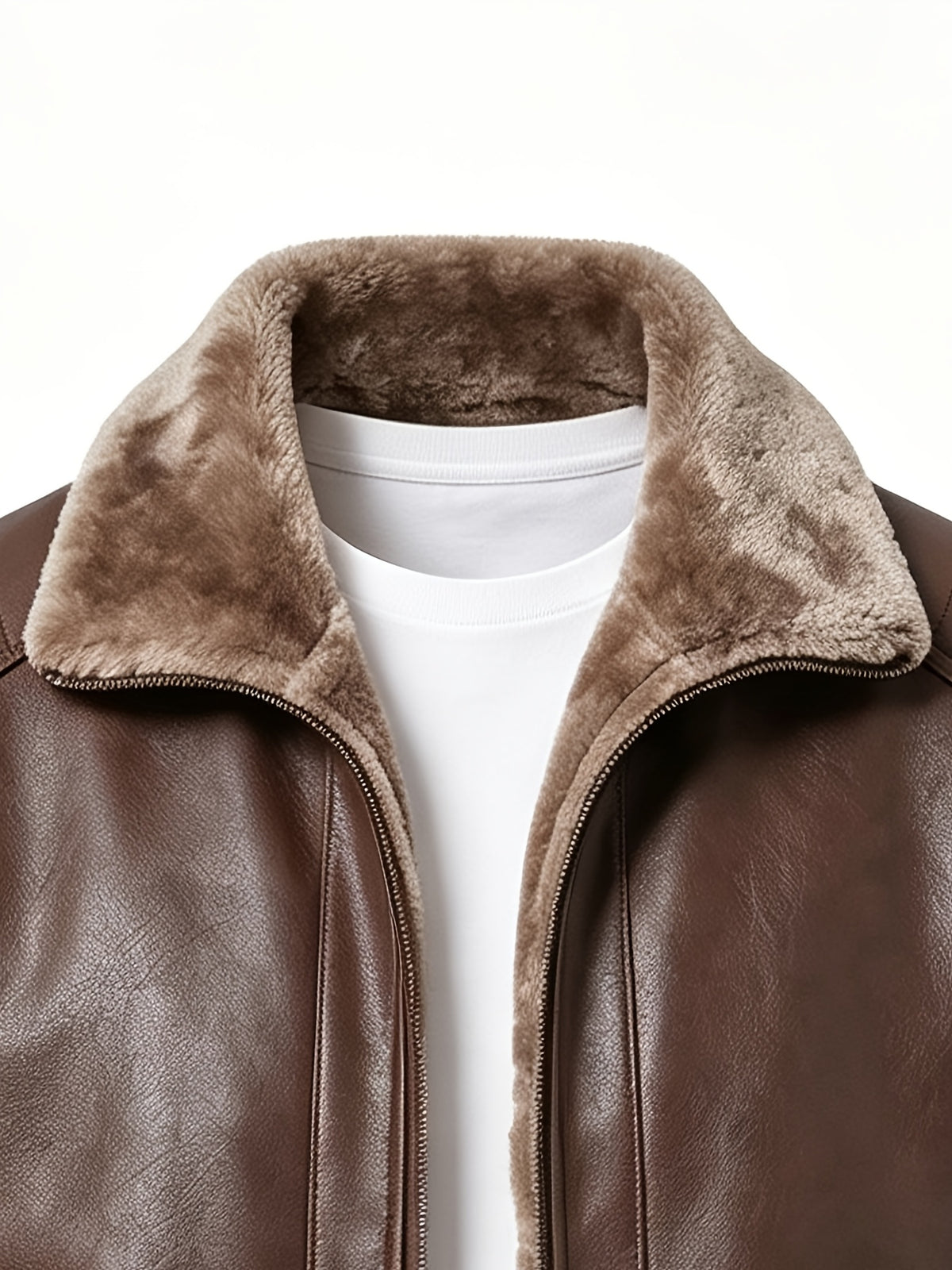 Veste pour homme, coupe-vent, à col montant, marron foncé